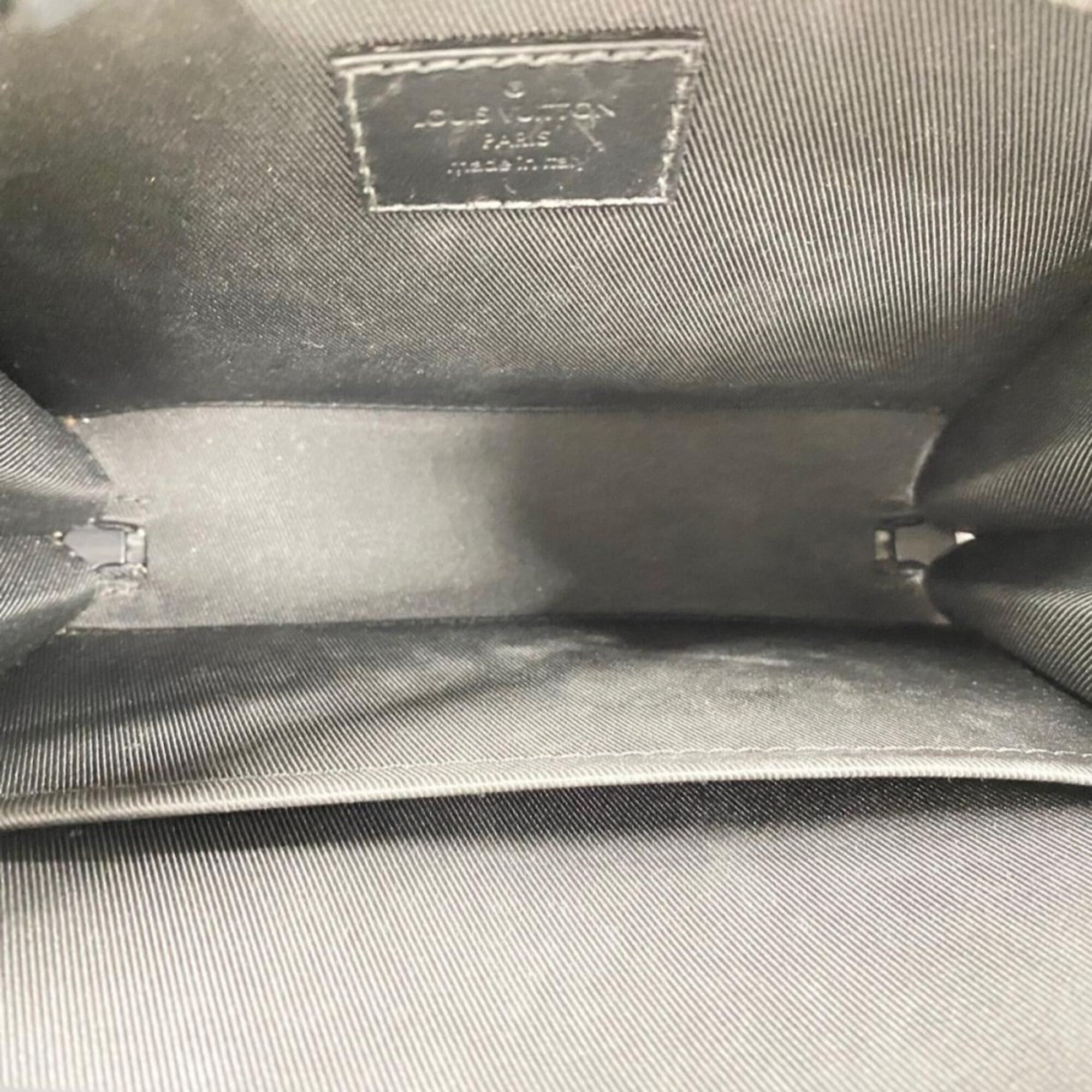 Louis Vuitton Monogram Black Leather Handbag Shoulder Bag (Pre-Owned)