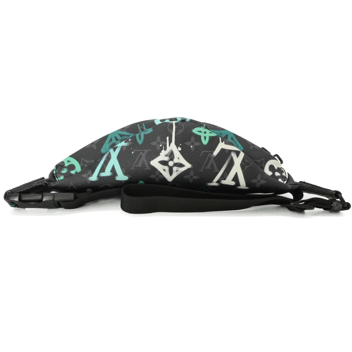 Louis Vuitton Black Green Monogram Canvas Leather Sling Bag (Pre-Owned)