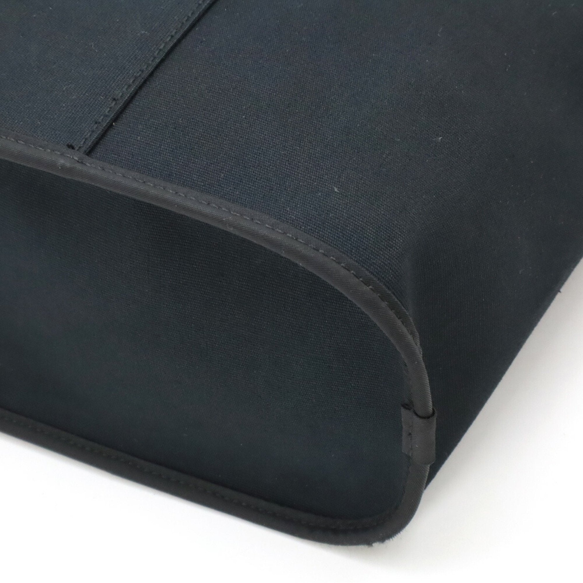 Hermes Black Toile Officier Leather Handbag Shoulder Bag Tote Bag (Pre-Owned)