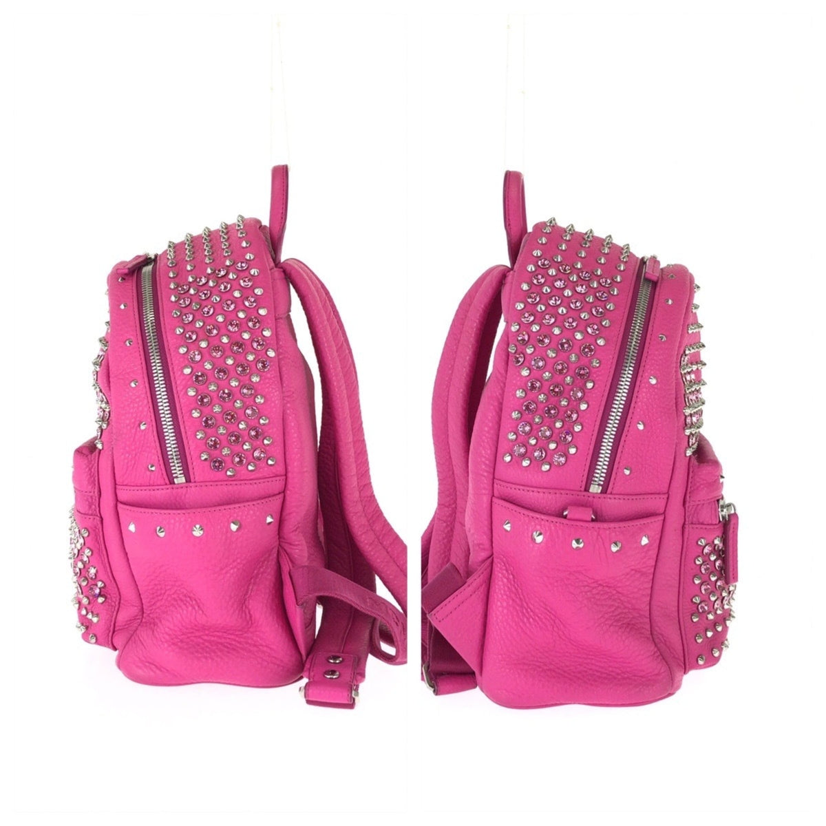 Mcm Pink Leather Rhinestone Backpack (Pre-Owned)