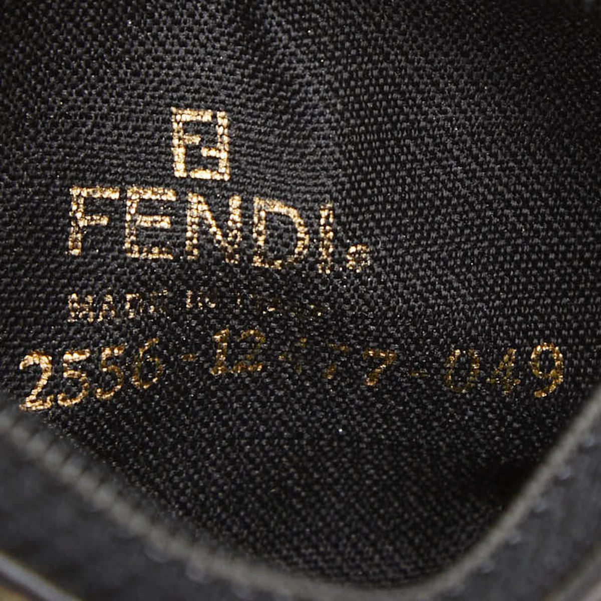 Fendi Black Brown Leather Coin Purse/Coin Case (Pre-Owned)