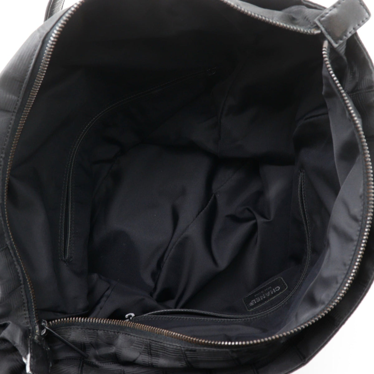 Chanel New Travel Line Black Nylon Canvas Tote Bag Weekend Bag (Pre-Owned)