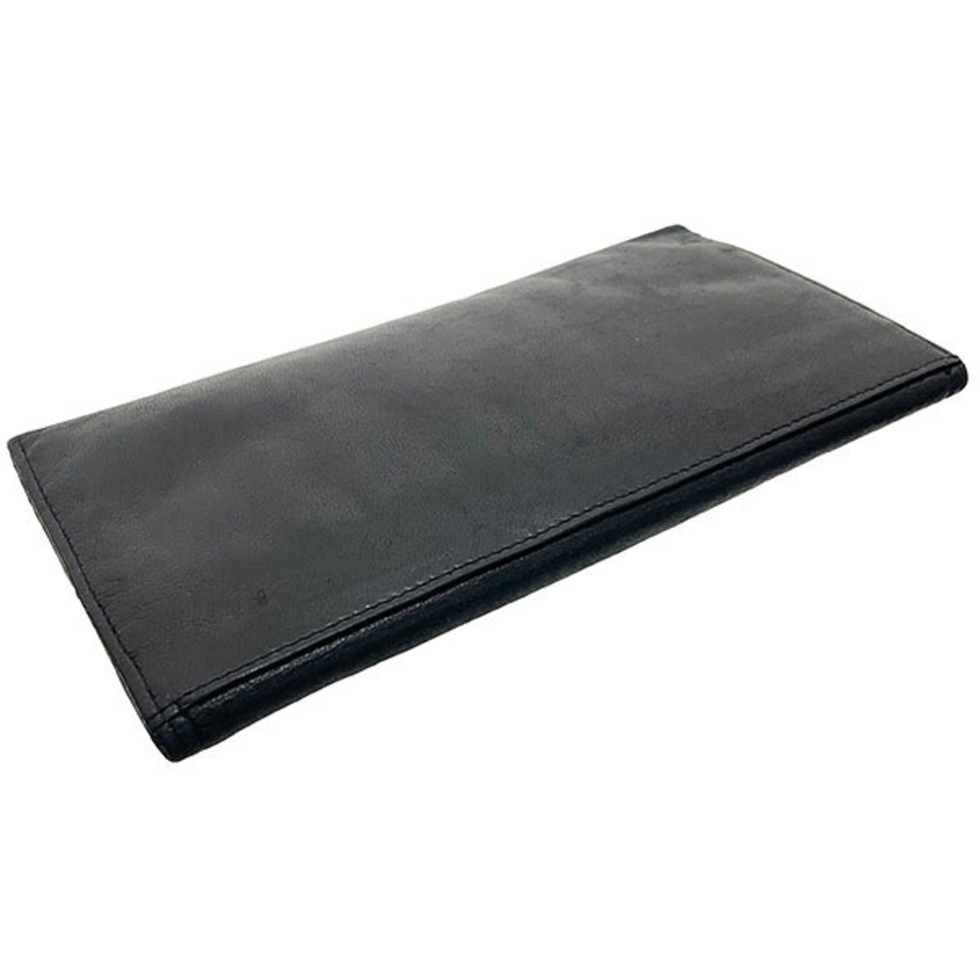 Christian Dior Black Leather Long Wallet (Tri-Fold) (Pre-Owned)
