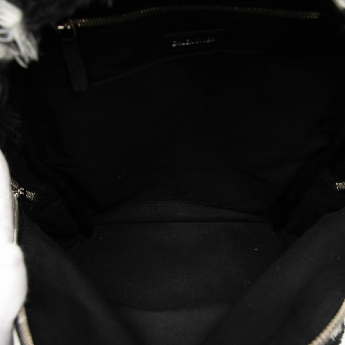 Balenciaga Black Faux Fur Backpack (Pre-Owned)