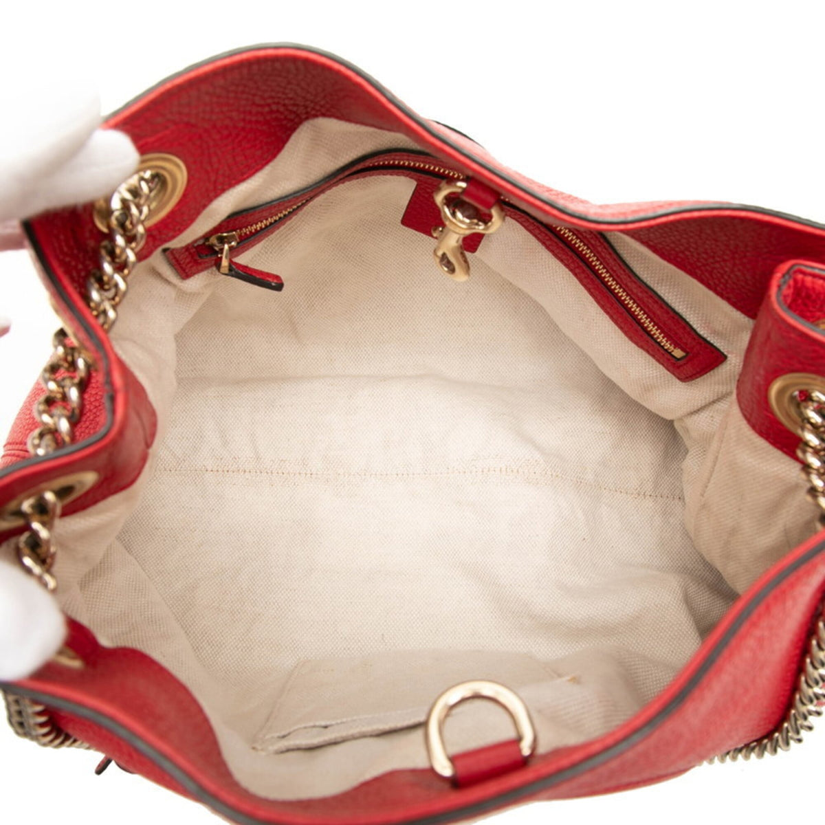 Gucci Soho Red Color Leather Shoulder Bag (Pre-Owned)
