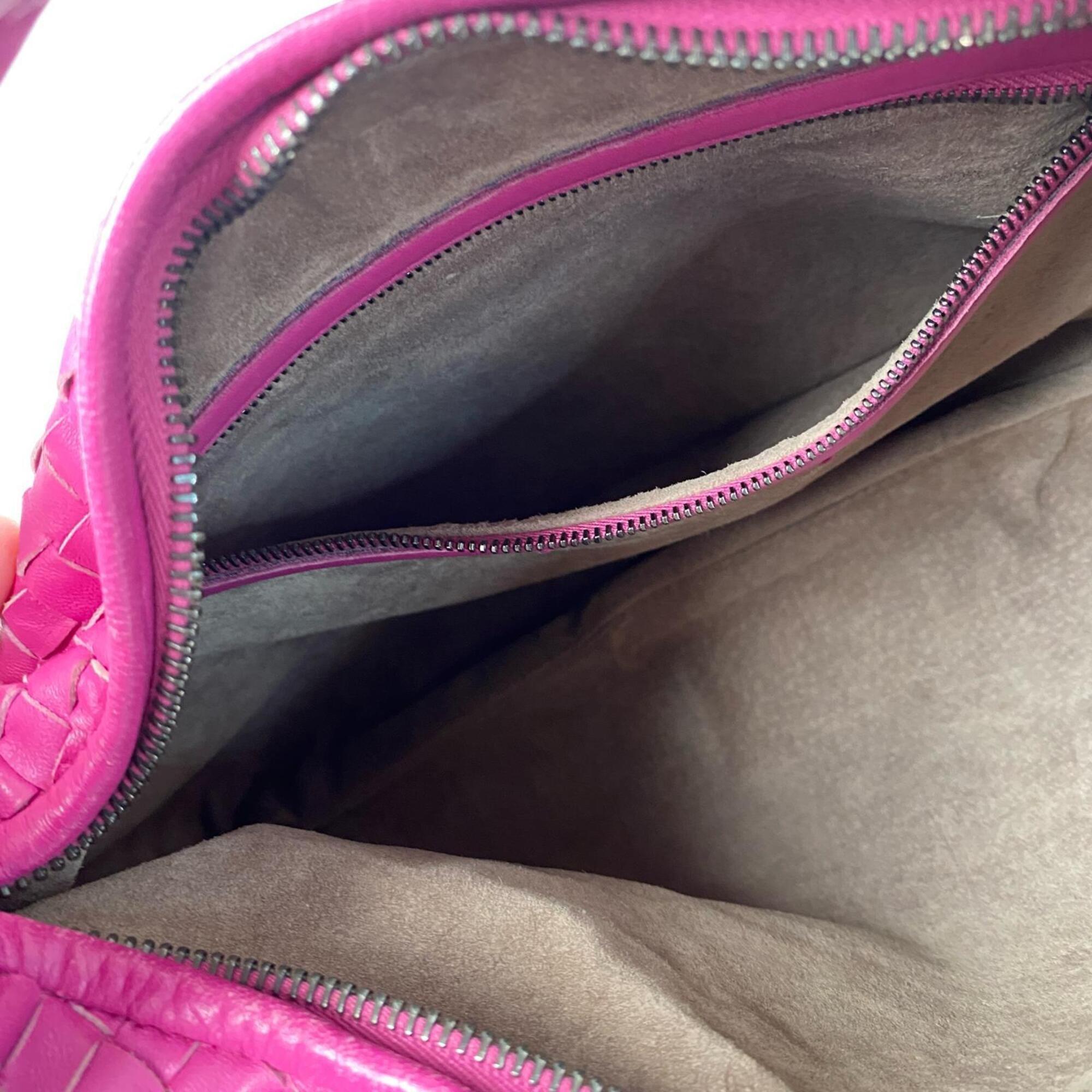 Bottega Veneta Pink Purple Leather Shoulder Bag (Pre-Owned)