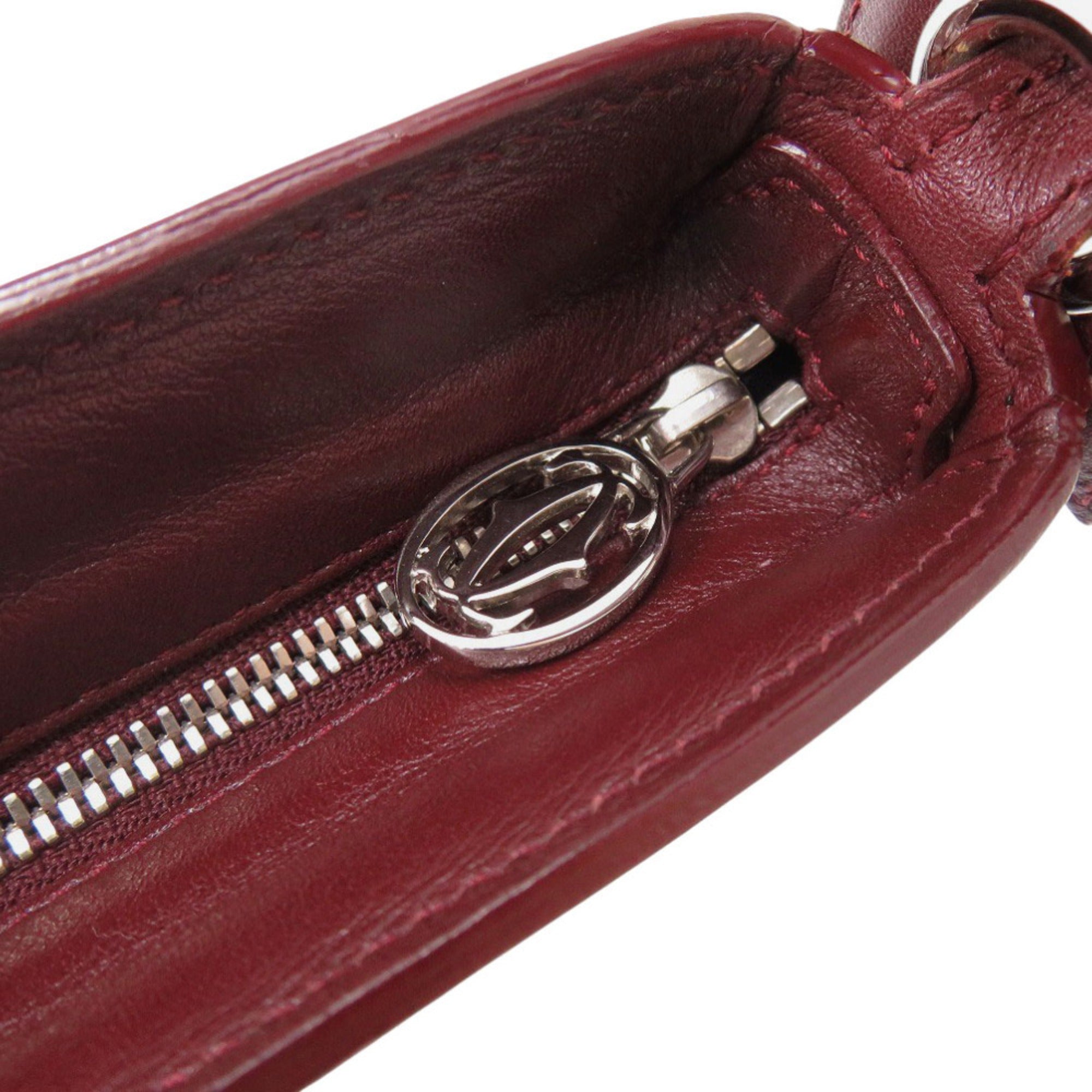 Cartier Bordeaux Leather Handbag (Pre-Owned)