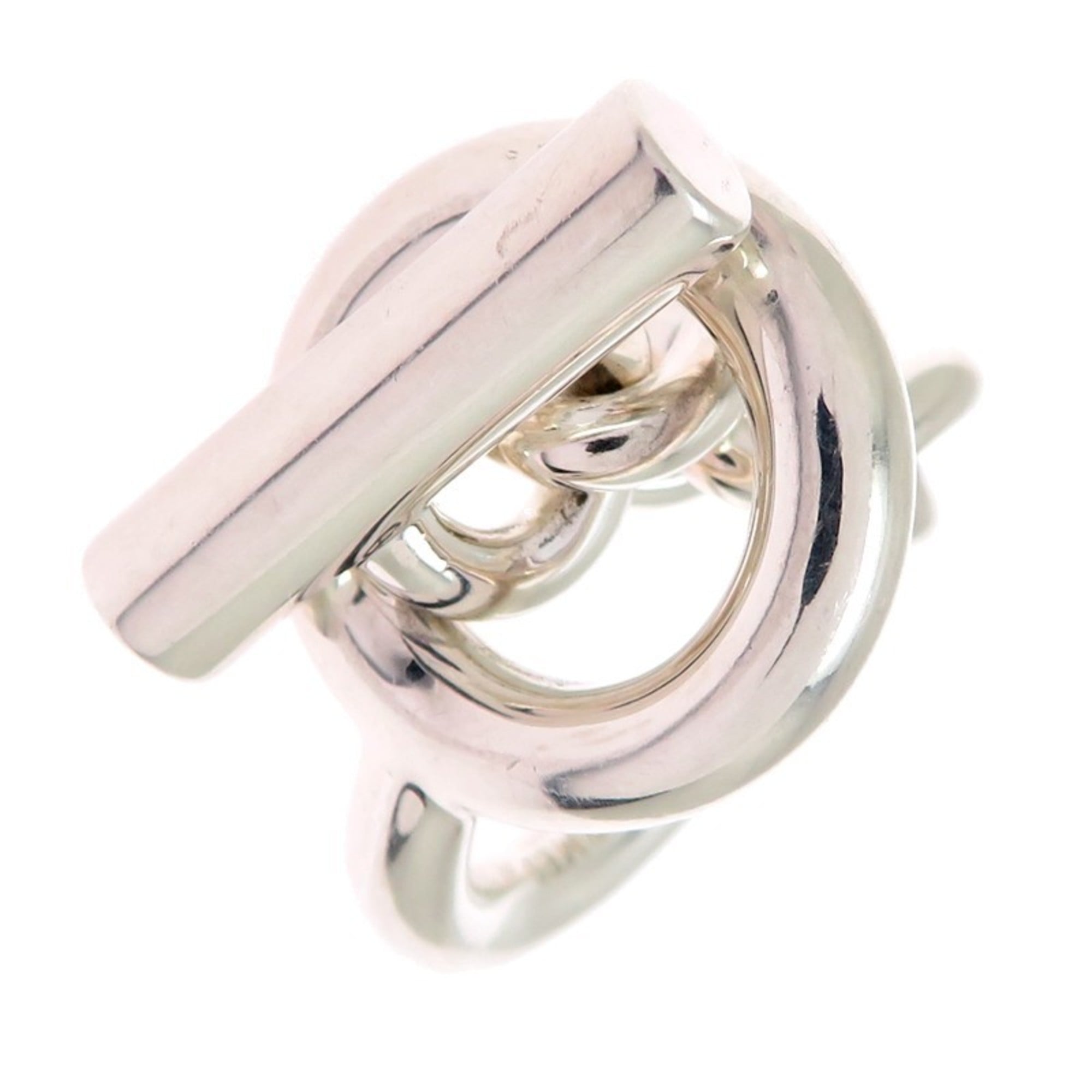 Hermes Silver Silver 925 Band Ring (Pre-Owned)