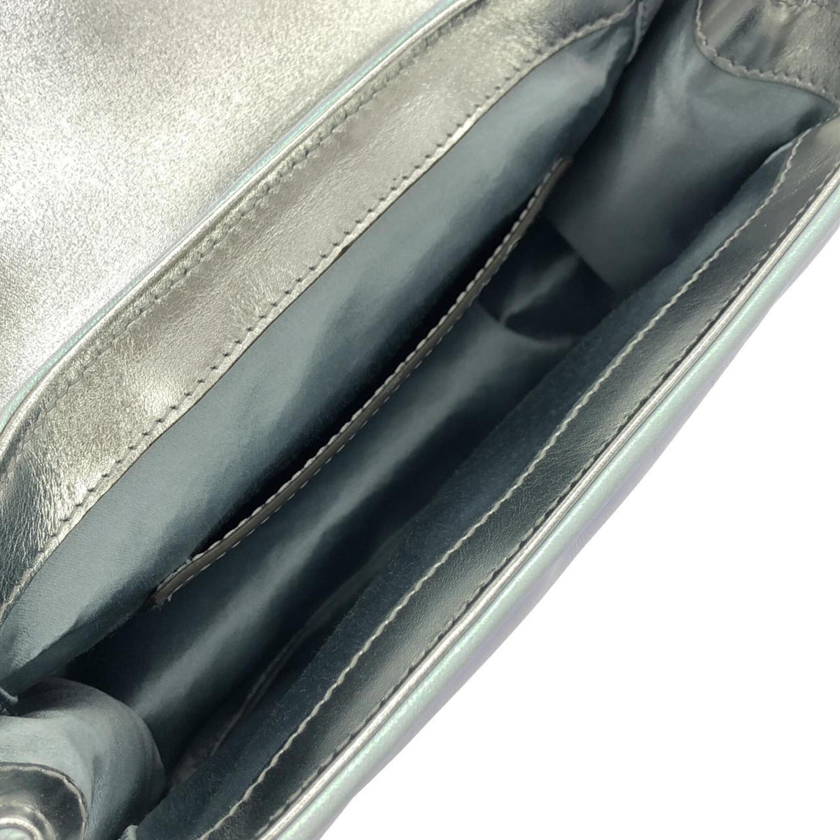 Gucci Blue Light Blue Quilting Leather Shoulder Bag (Pre-Owned)