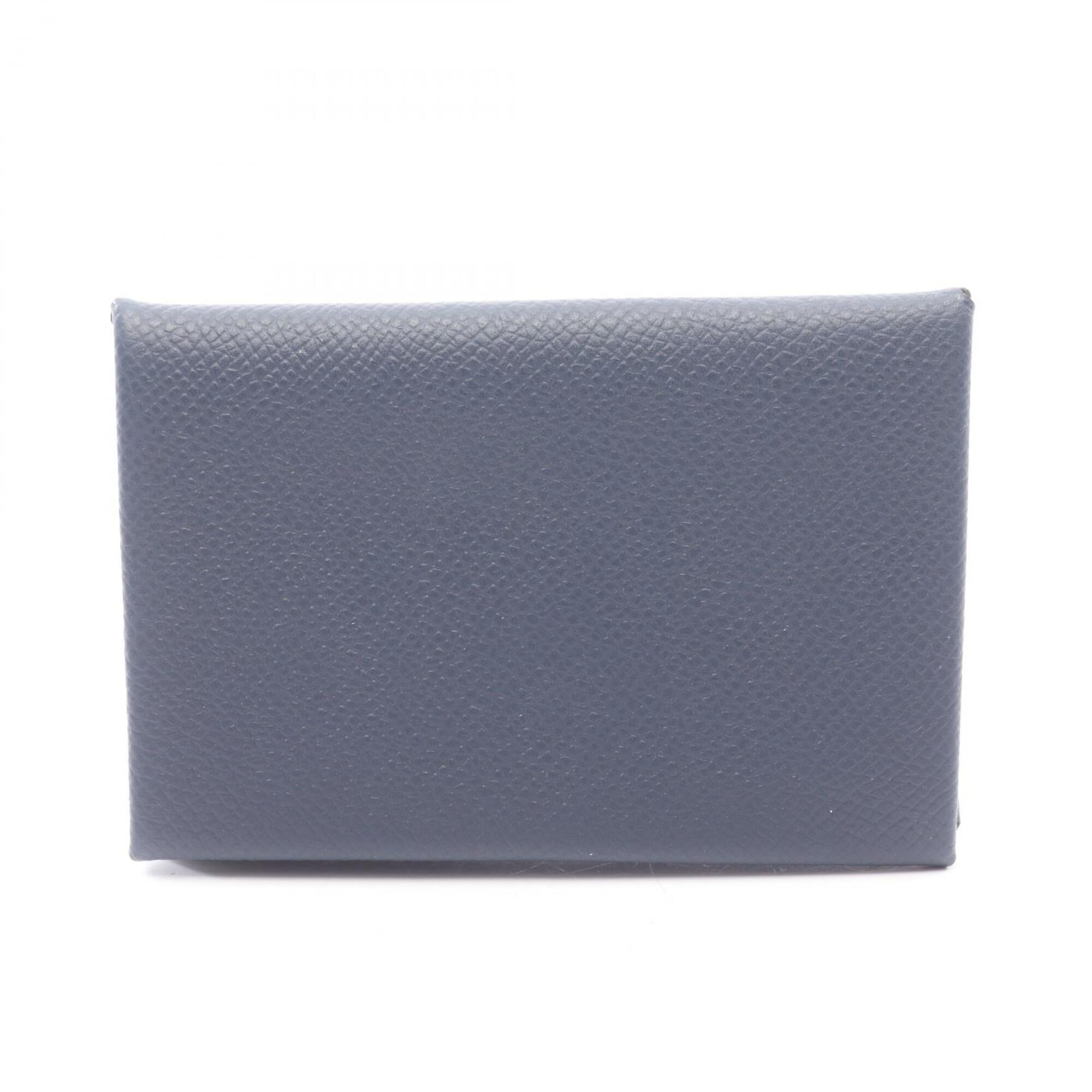 Hermes Blue Nuit Navy Leather Epsom Leather Coin Purse/Coin Case (Pre-Owned)