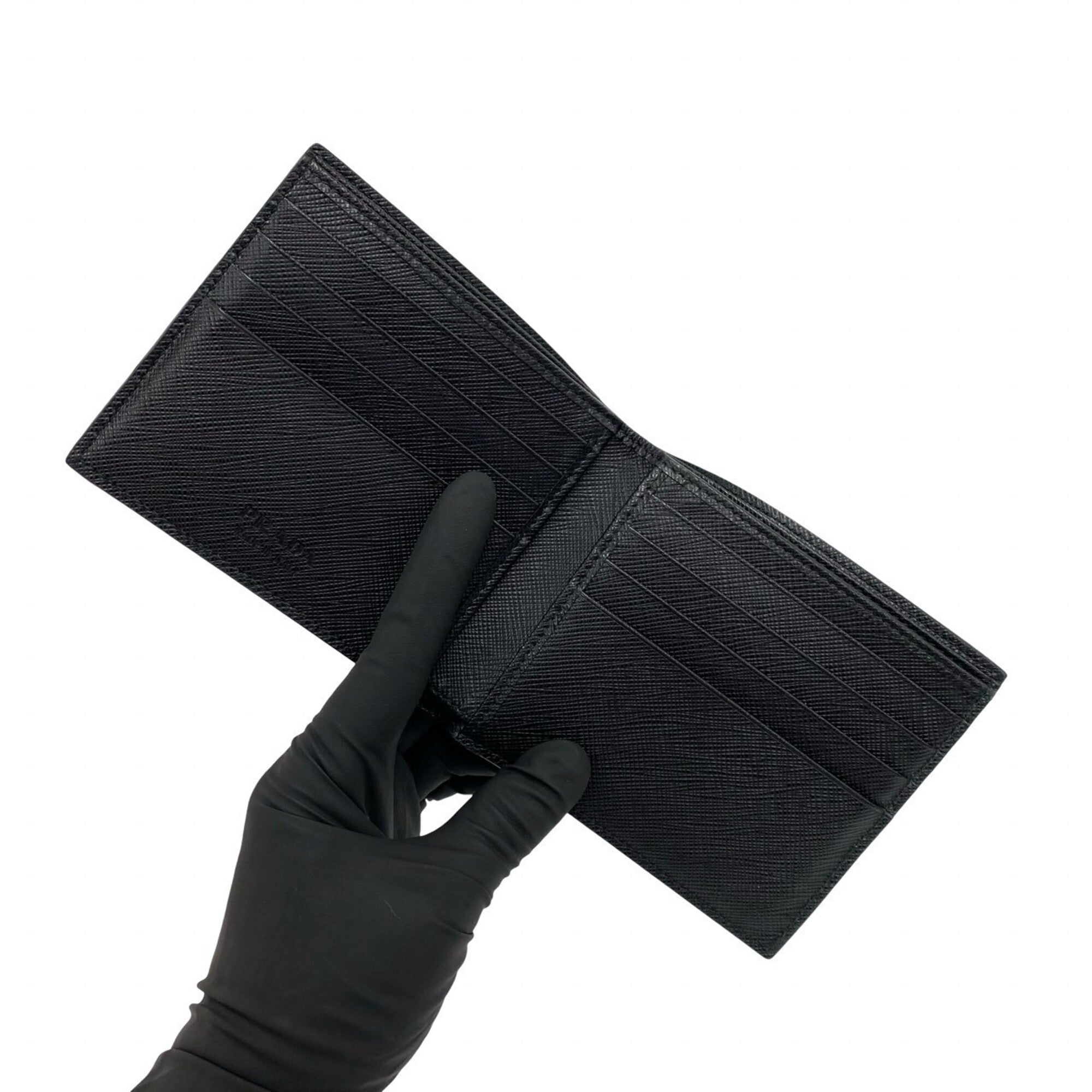 Prada Black Leather Wallet (Bi-Fold) (Pre-Owned)