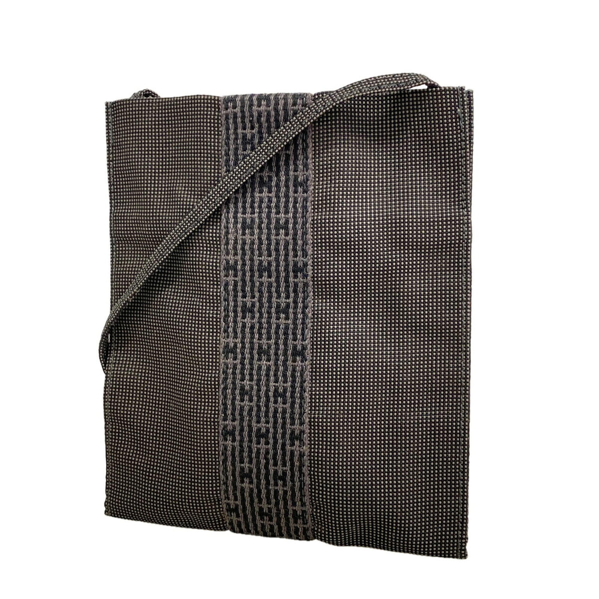 Hermes Gray Nylon Shoulder Bag (Pre-Owned)