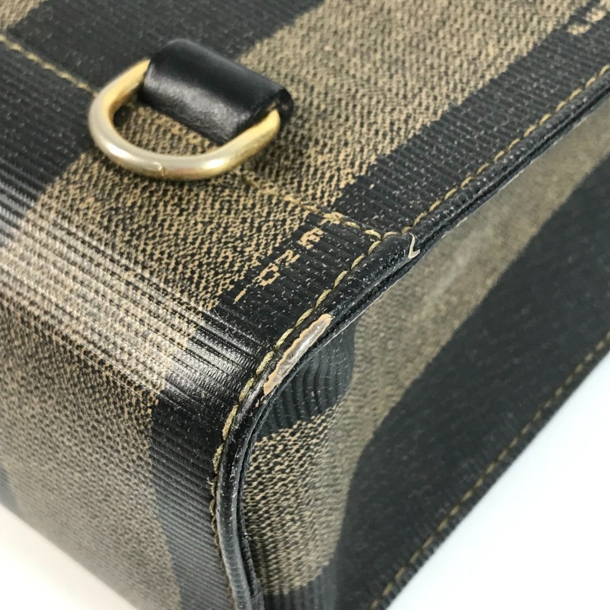 Fendi Khaki Pvc Leather Handbag Tote Bag (Pre-Owned)