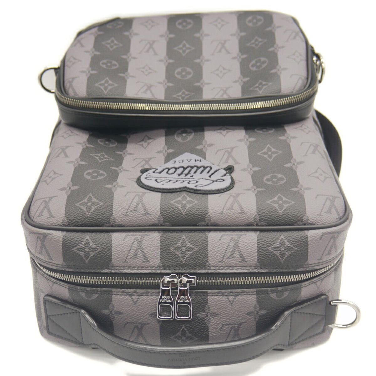 Louis Vuitton Gray Coated Canvas Backpack Pouch (Pre-Owned)
