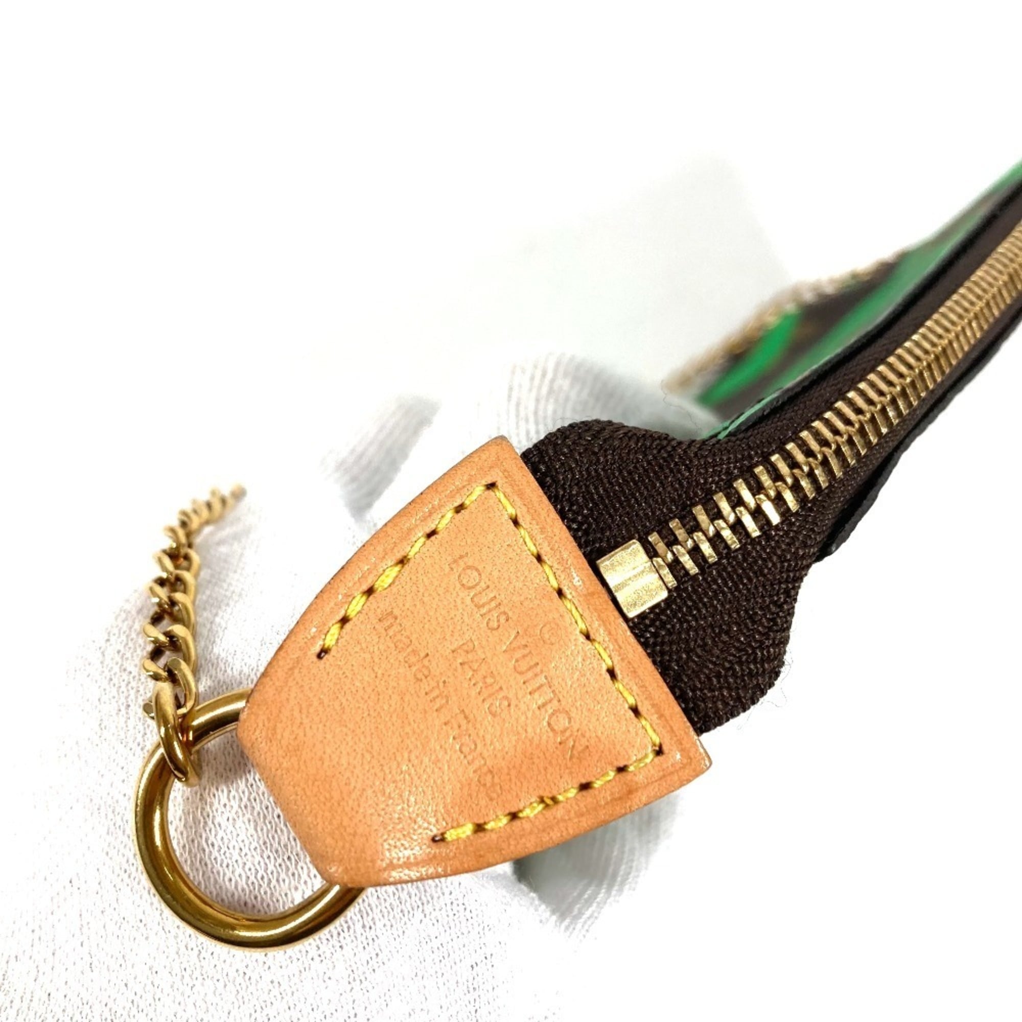 Louis Vuitton Brown Green Monogram Monogram Canvas Handbag Pouch (Pre-Owned)