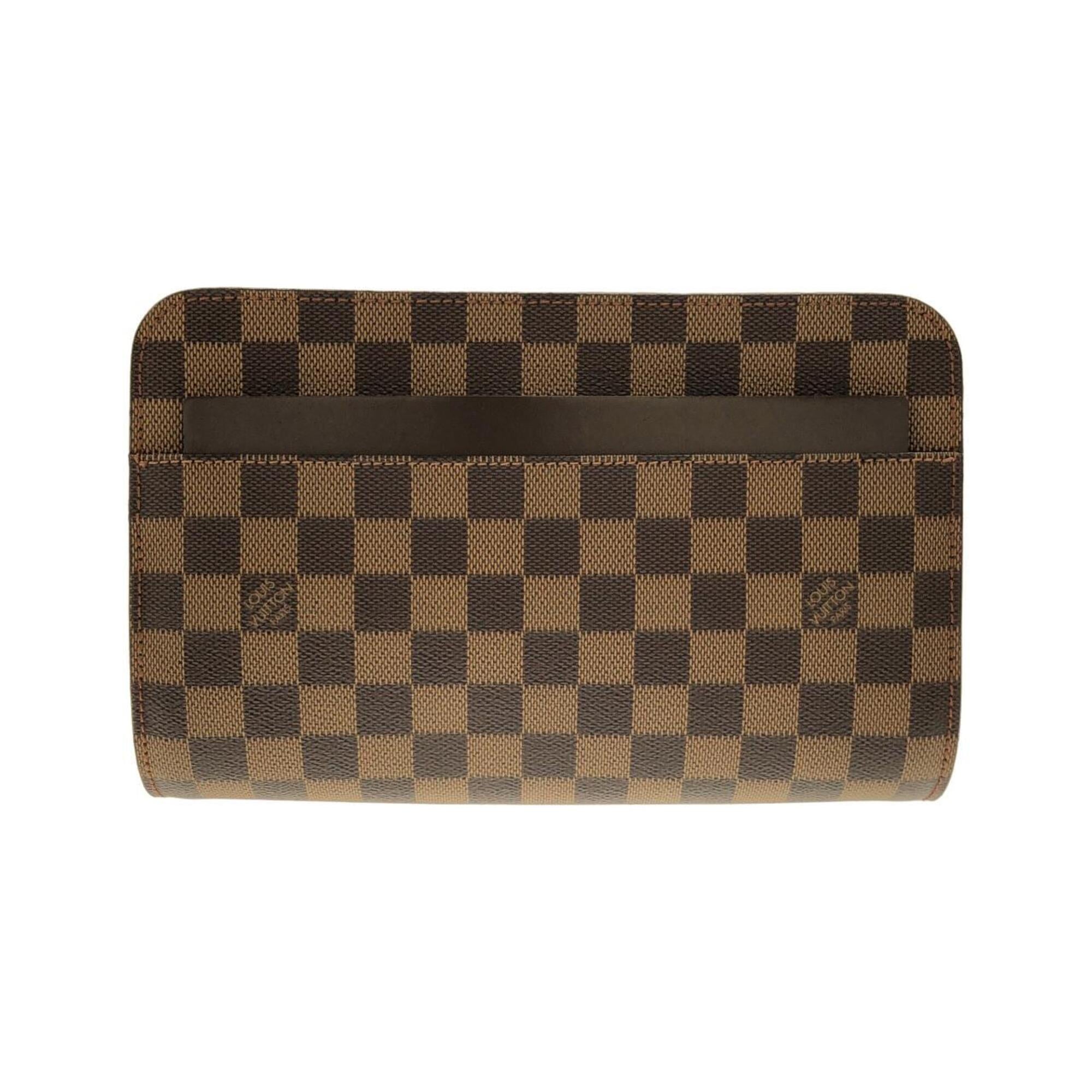 Louis Vuitton Ebene Coated Canvas Clutch Bag (Pre-Owned)