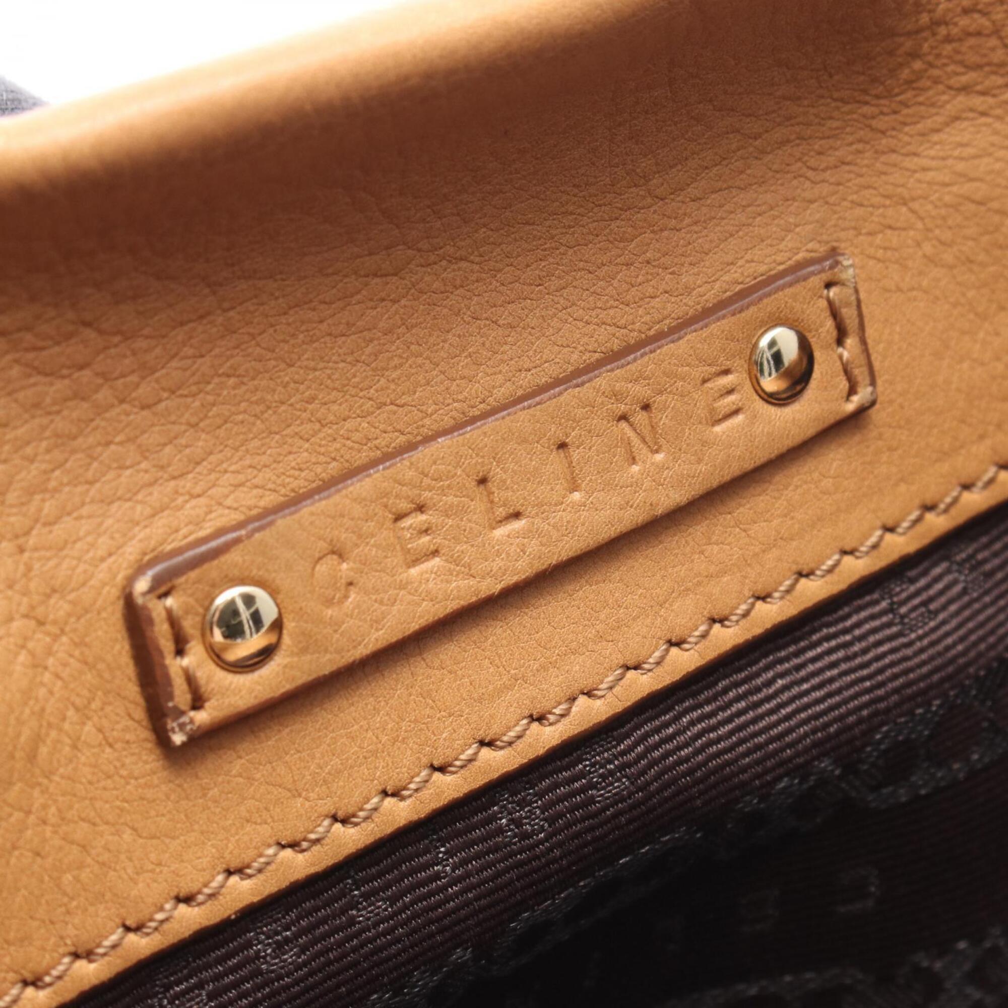 Celine Brown Leather Handbag Shoulder Bag (Pre-Owned)