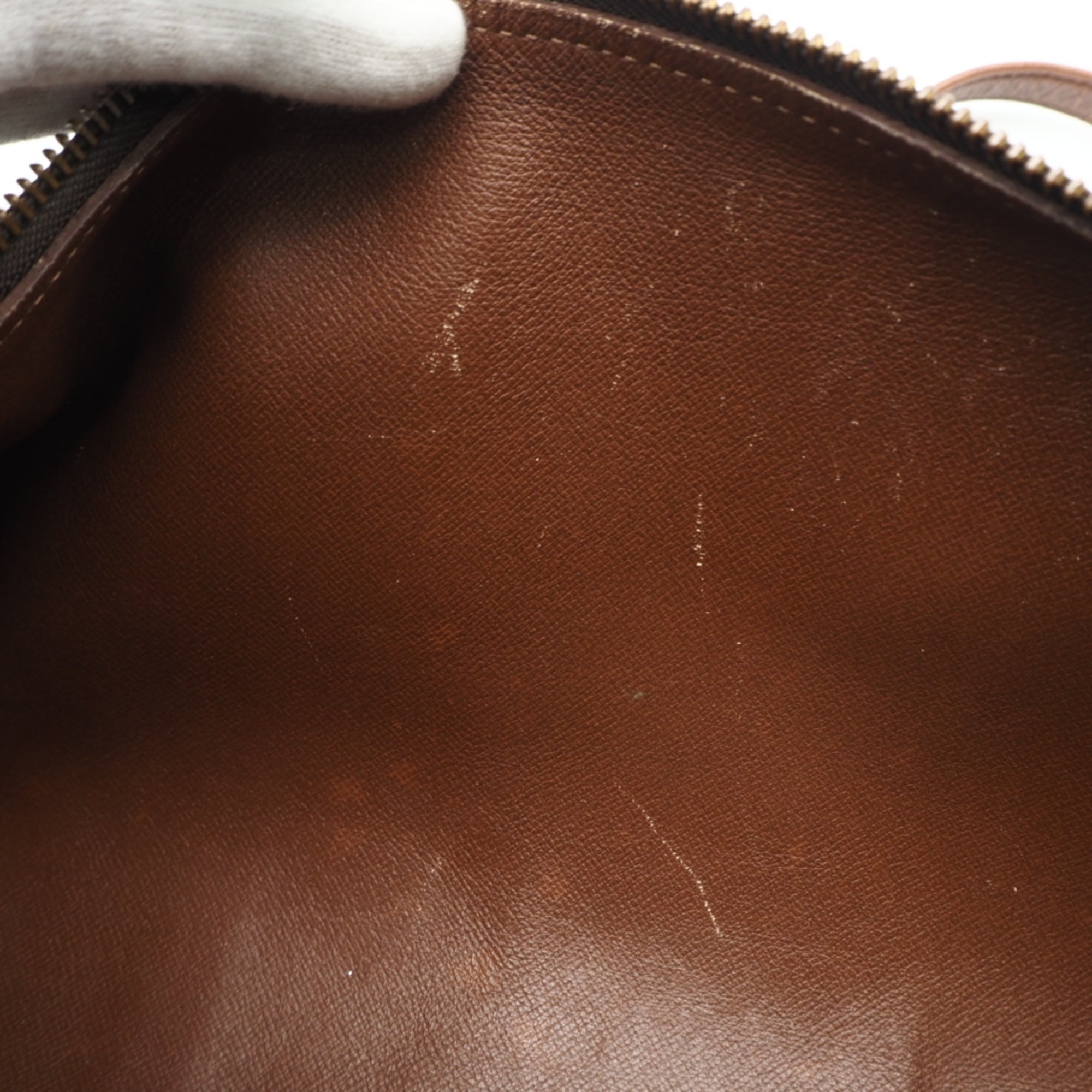 Louis Vuitton Monogram Beige Brown Coated Canvas Leather Handbag (Pre-Owned)