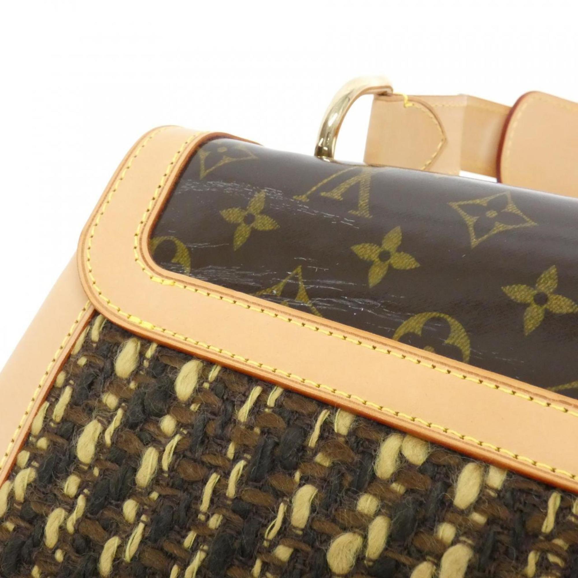 Louis Vuitton Brown Pvc Tweed Handbag (Pre-Owned)