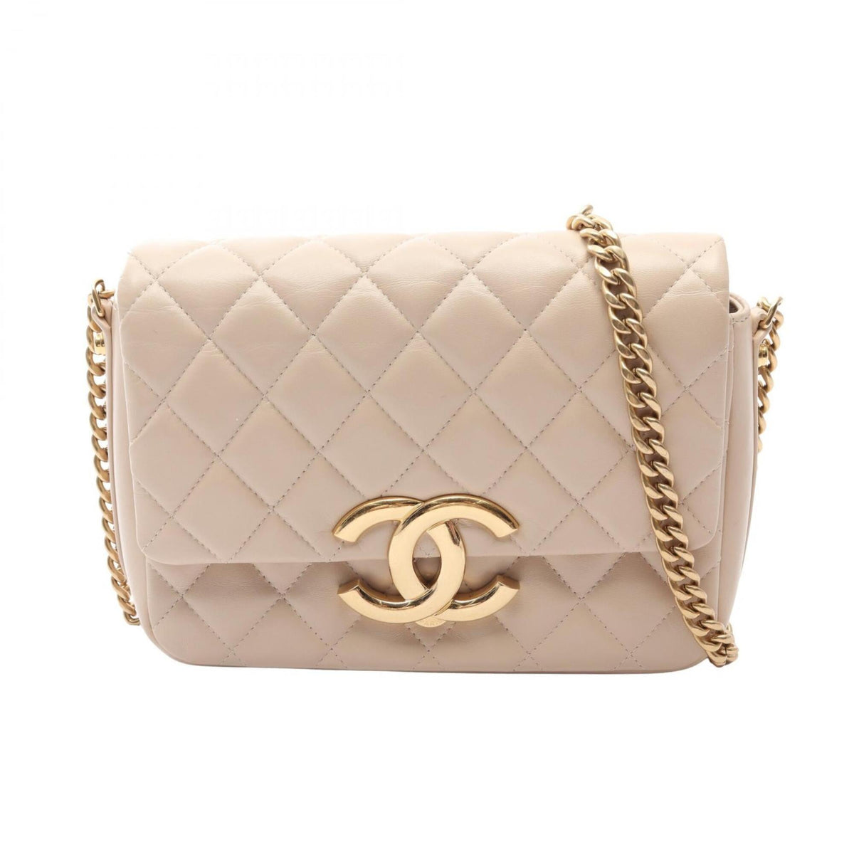 Chanel Beige Leather Handbag Shoulder Bag (Pre-Owned)