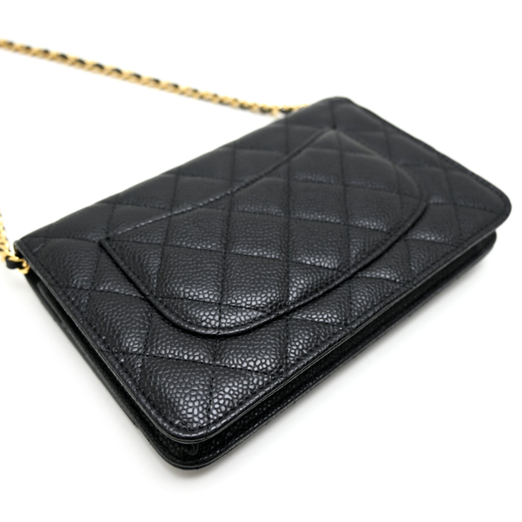 Chanel Grained Calfskin Chain/Shoulder Wallet (Pre-Owned)