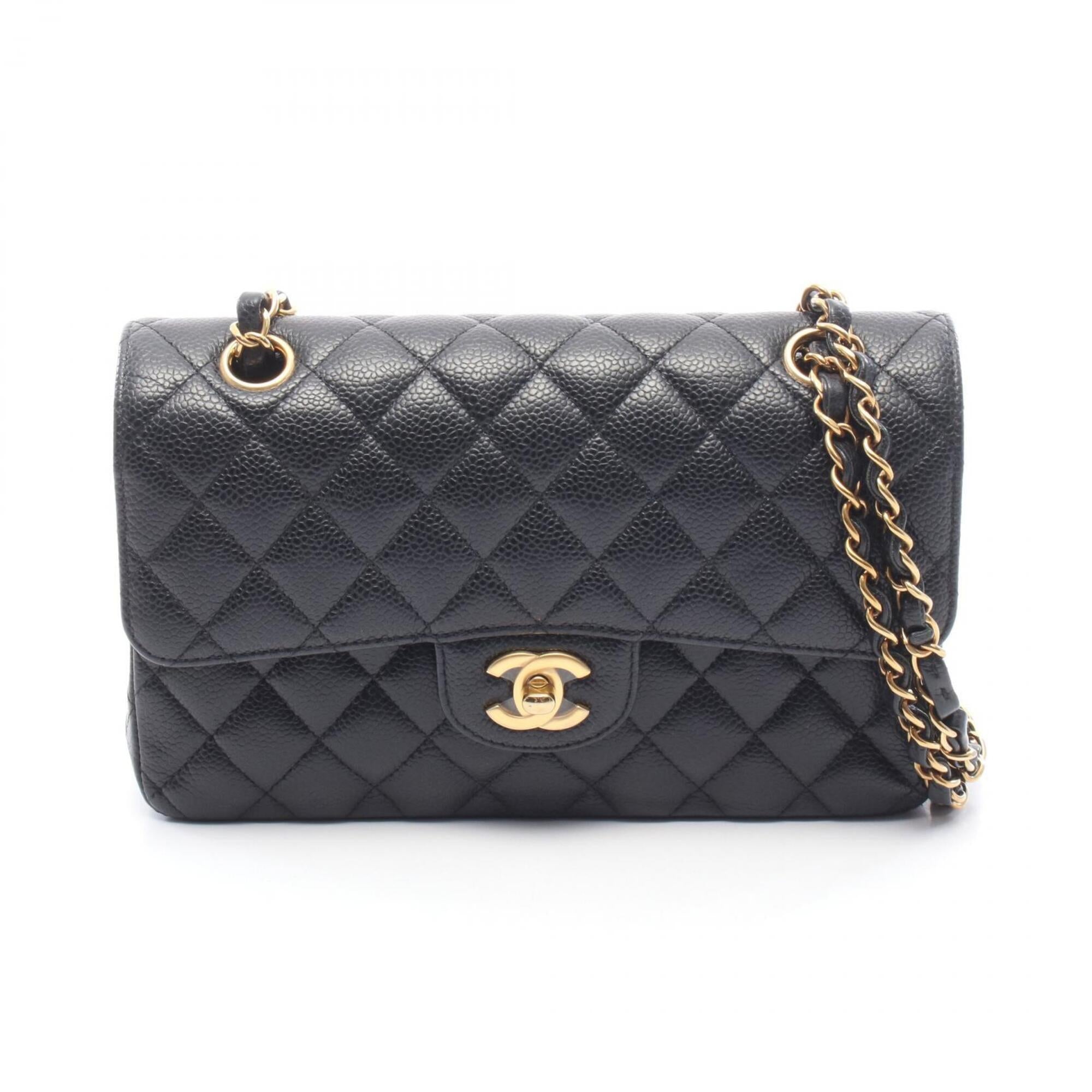Chanel Black Leather Handbag Shoulder Bag (Pre-Owned)