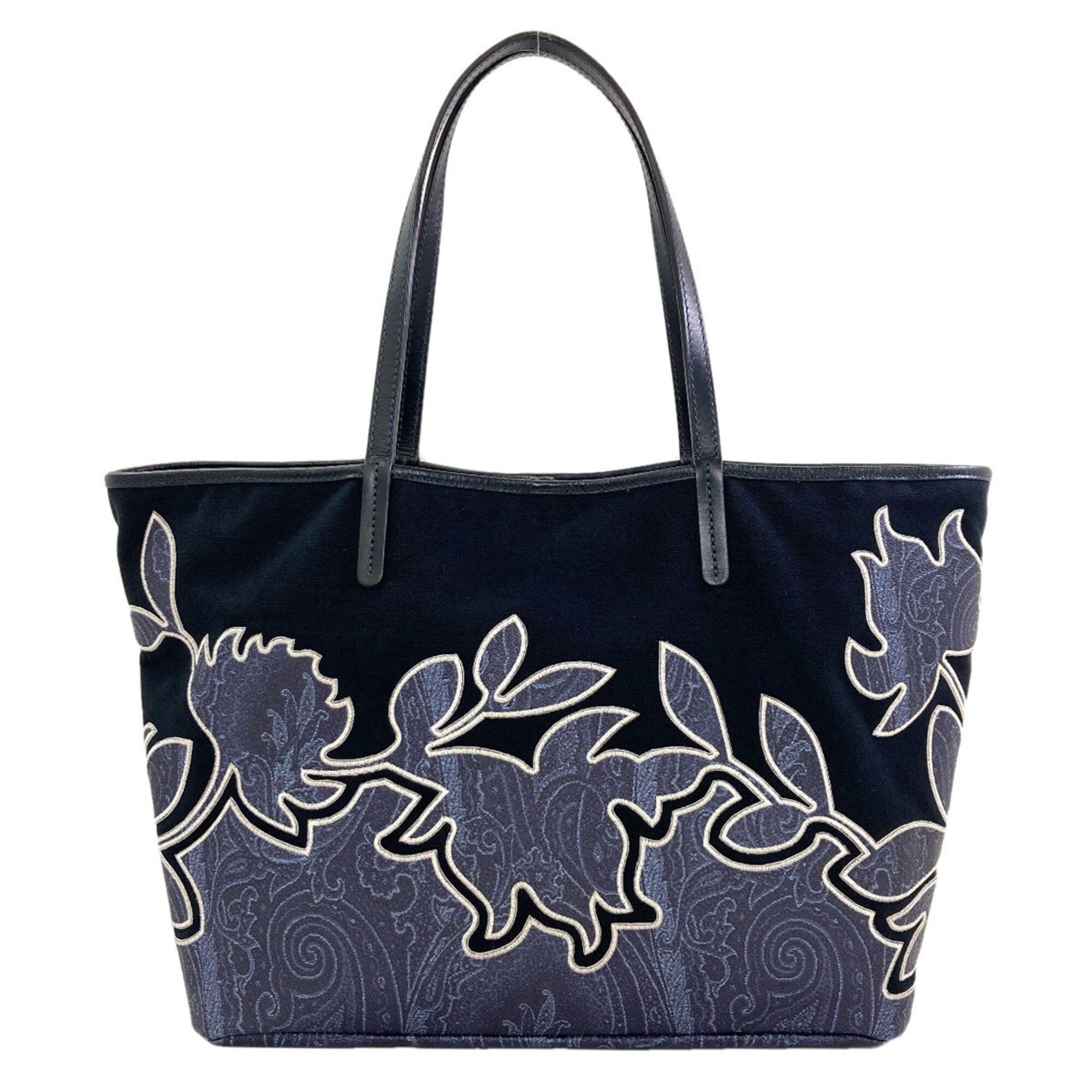 Etro Blue Navy Pvc Canvas Tote Bag (Pre-Owned)