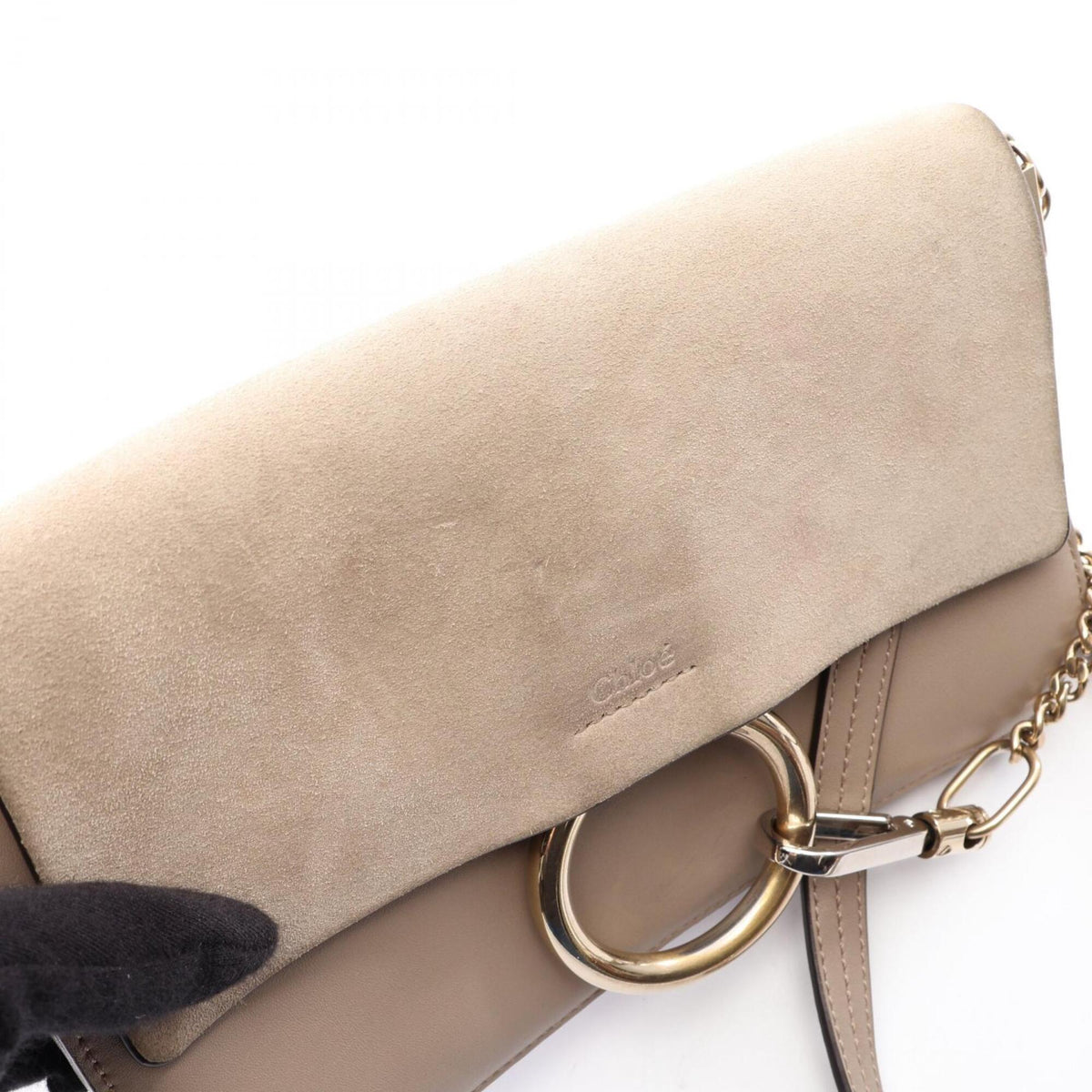 Chloé Beige Leather Suede Handbag Shoulder Bag (Pre-Owned)