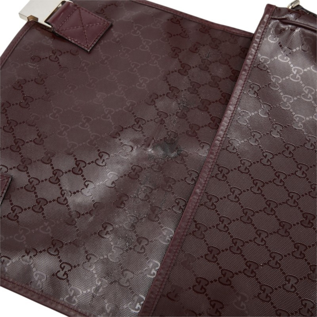 Gucci Red Color Wine Pvc Leather Messenger Bag Shoulder Bag (Pre-Owned)