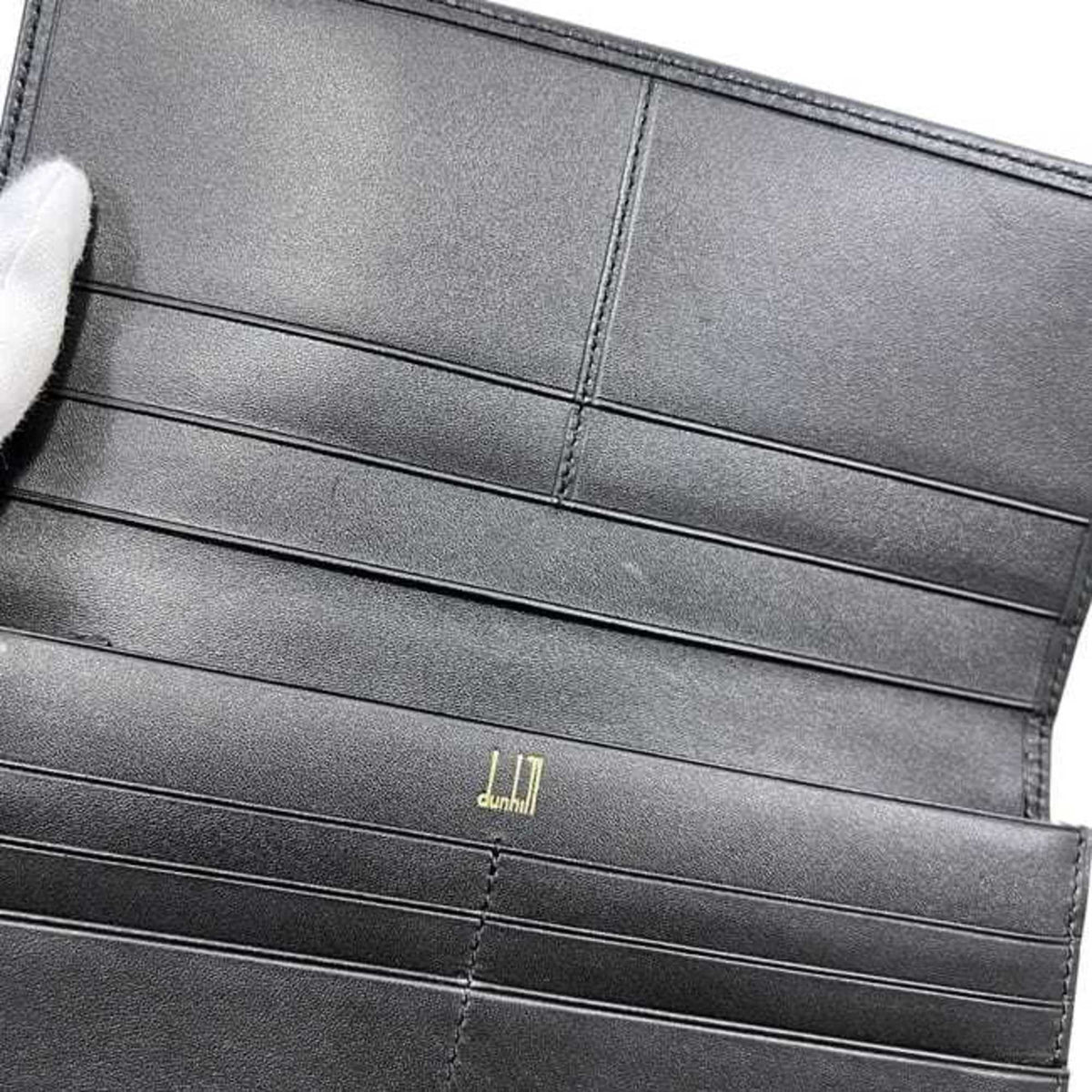 Dunhill Black Leather Long Wallet (Bi-Fold) (Pre-Owned)