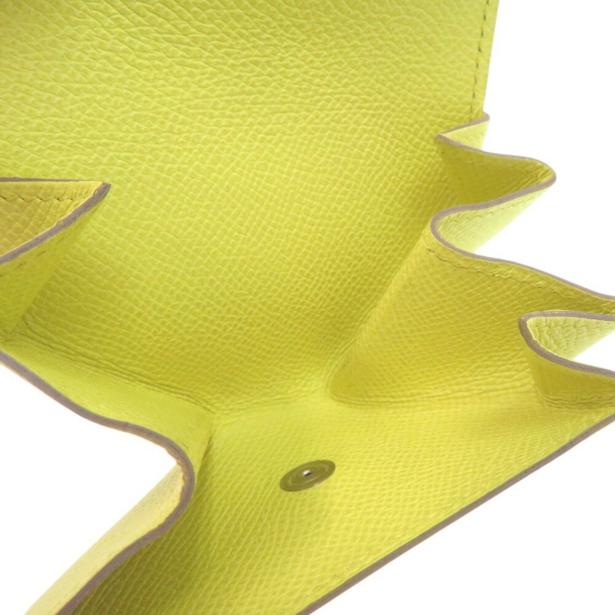 Hermes Lime Epsom Leather Coin Purse/Coin Case (Pre-Owned)
