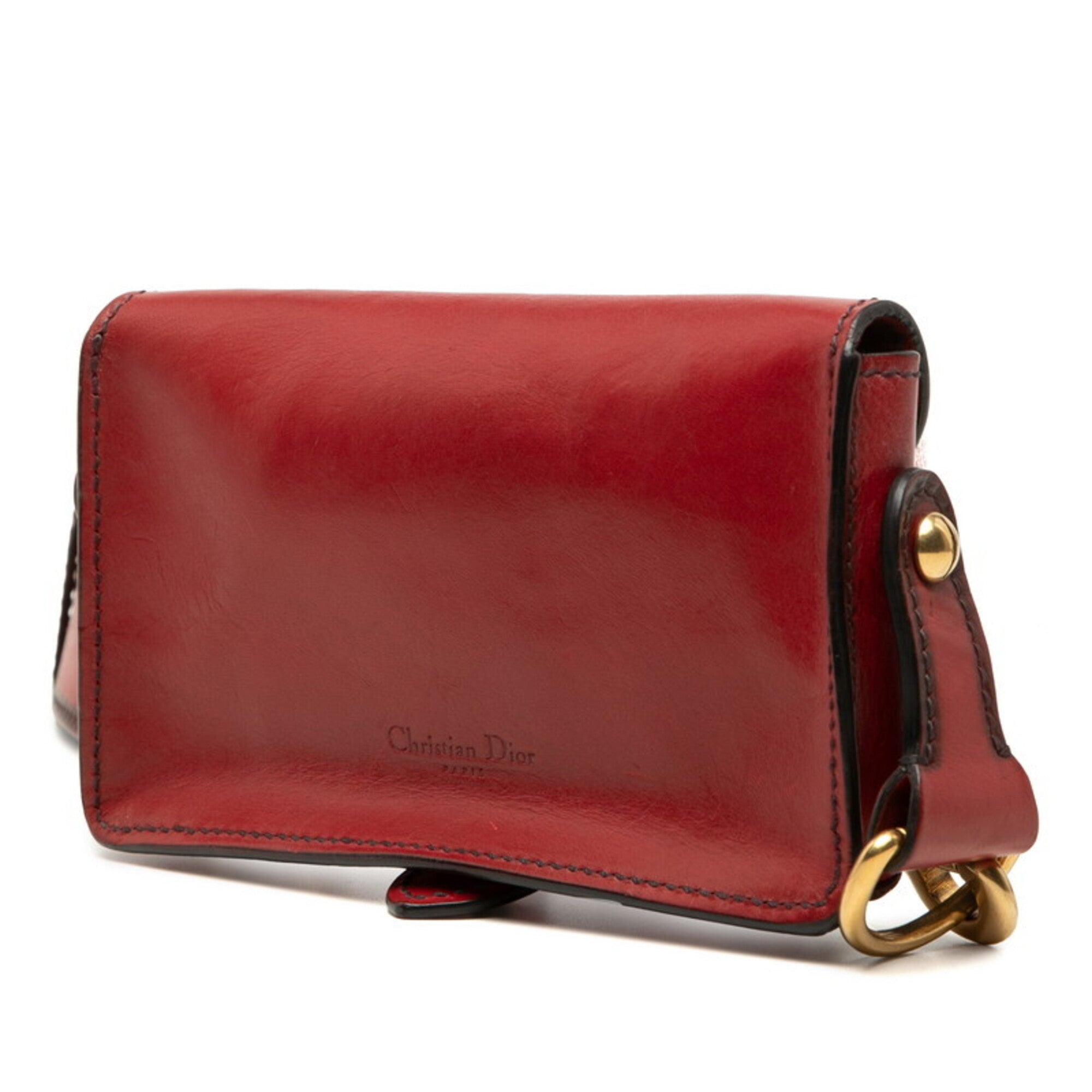 Christian Dior Red Color Leather Shoulder Bag (Pre-Owned)