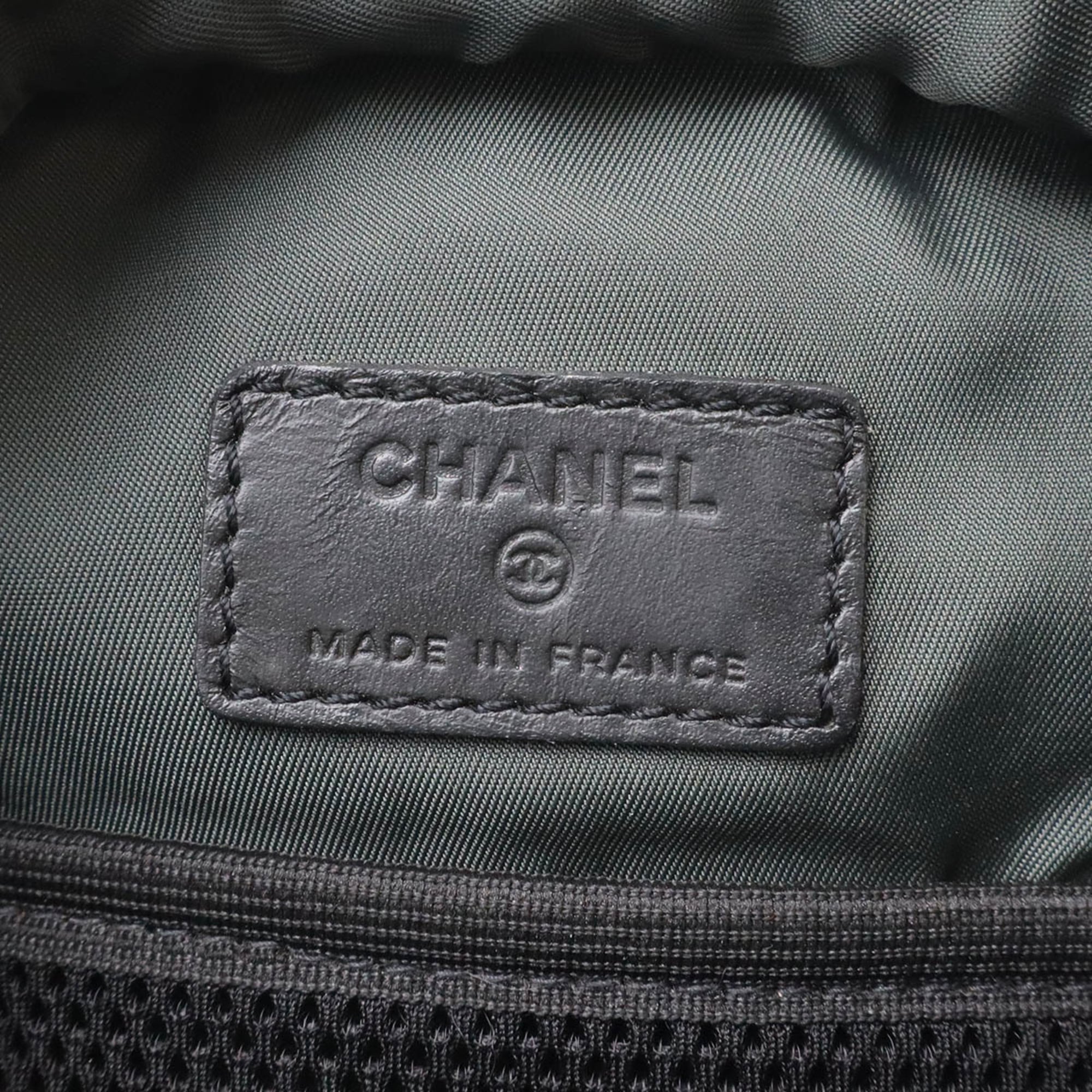 Chanel Sport Black Khaki Nylon Jacquard Shoulder Bag (Pre-Owned)
