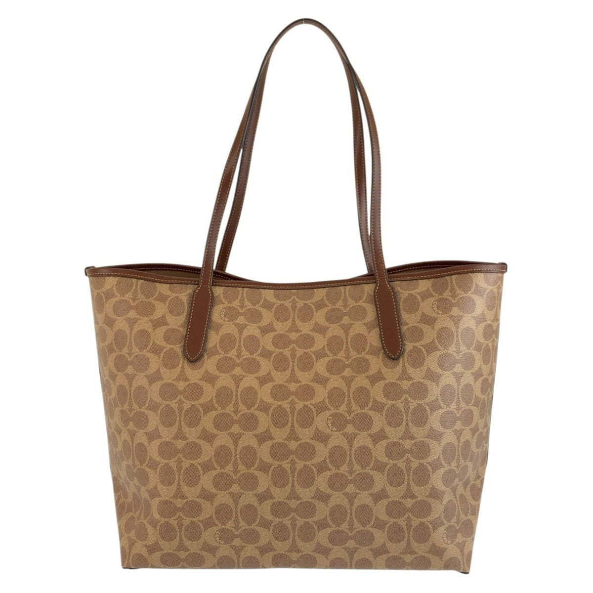 Coach Brown Pvc Shoulder Bag Tote Bag (Pre-Owned)