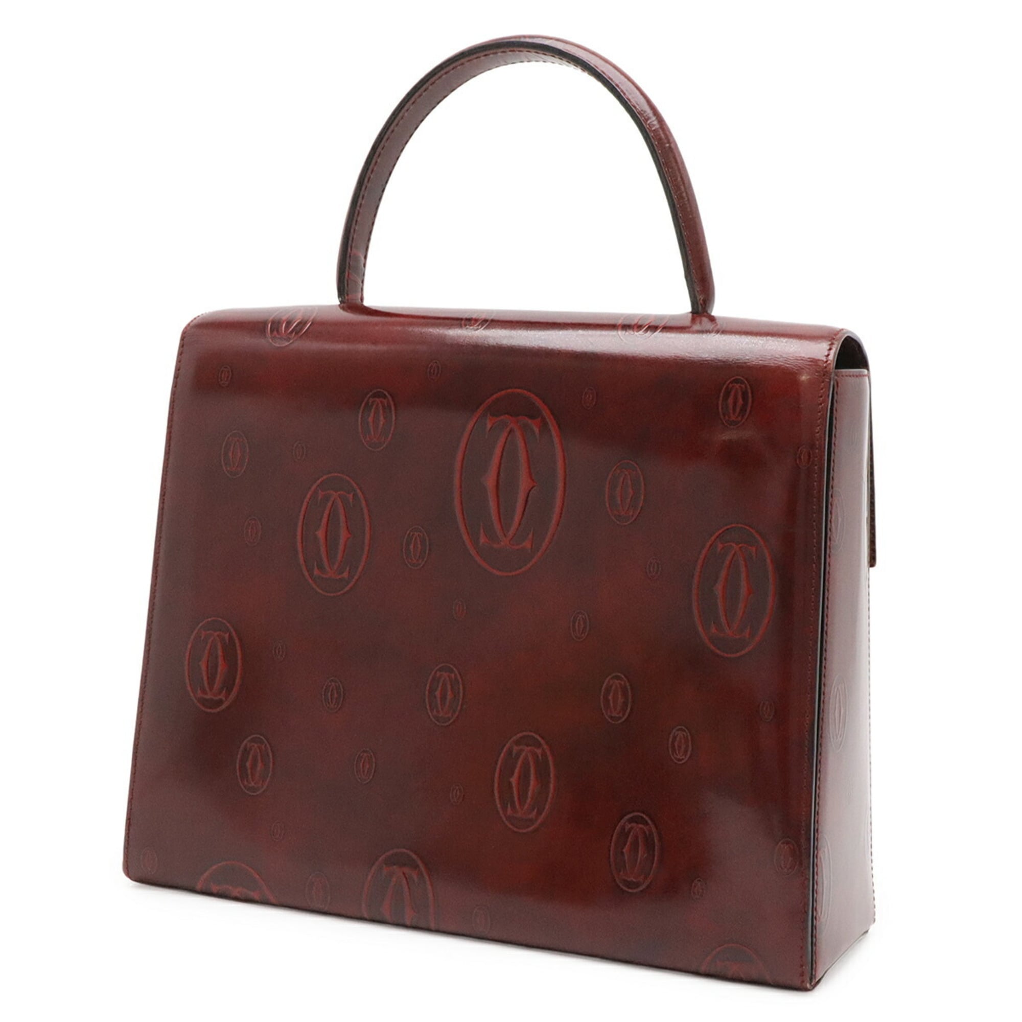 Cartier Happy Birthday Bordeaux Leather Handbag (Pre-Owned)
