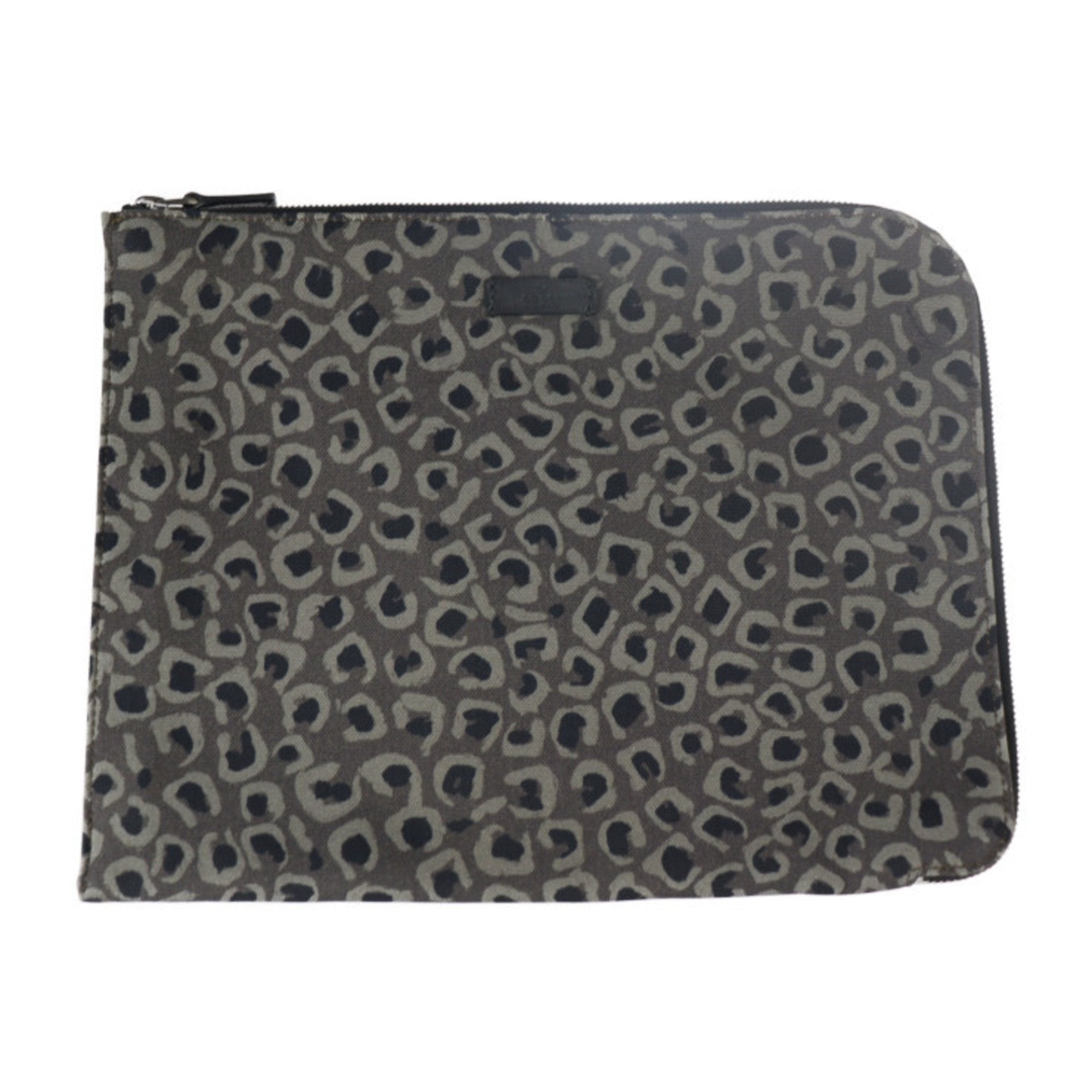 Gucci Gray Canvas Clutch Bag Handbag Pouch (Pre-Owned)