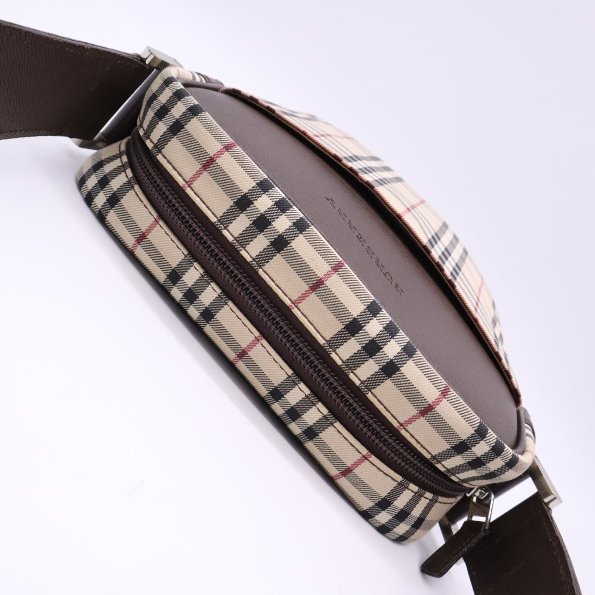 Burberry Beige Brown Multi-Color Canvas Leather Shoulder Bag (Pre-Owned)
