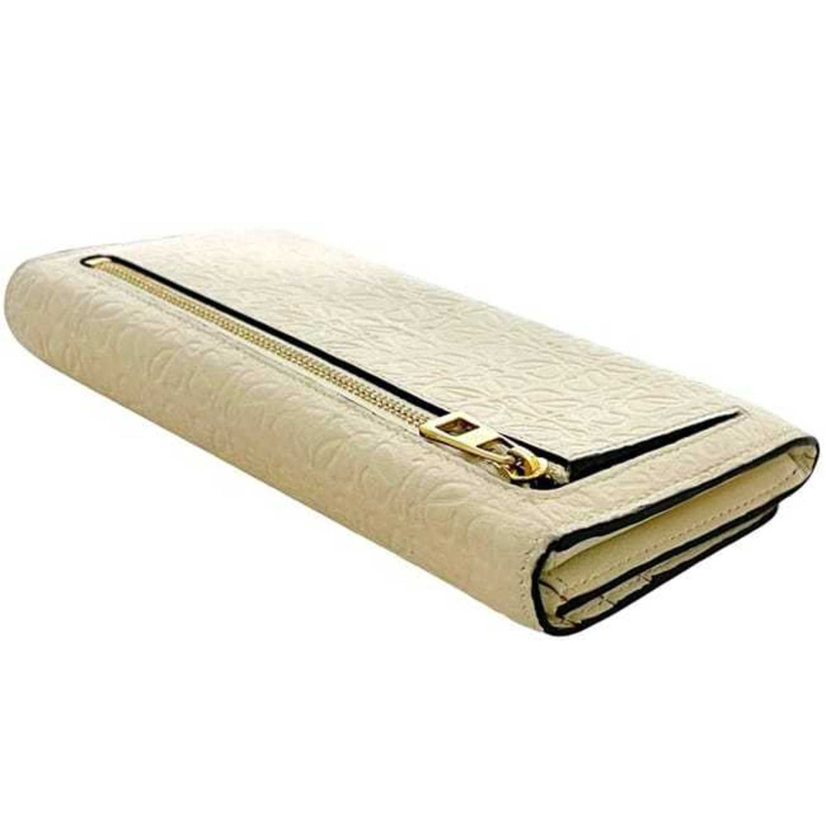 Loewe Beige Leather Long Wallet (Bi-Fold) (Pre-Owned)
