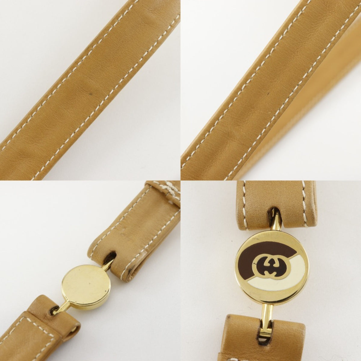 Gucci Beige Leather Shoulder Bag (Pre-Owned)