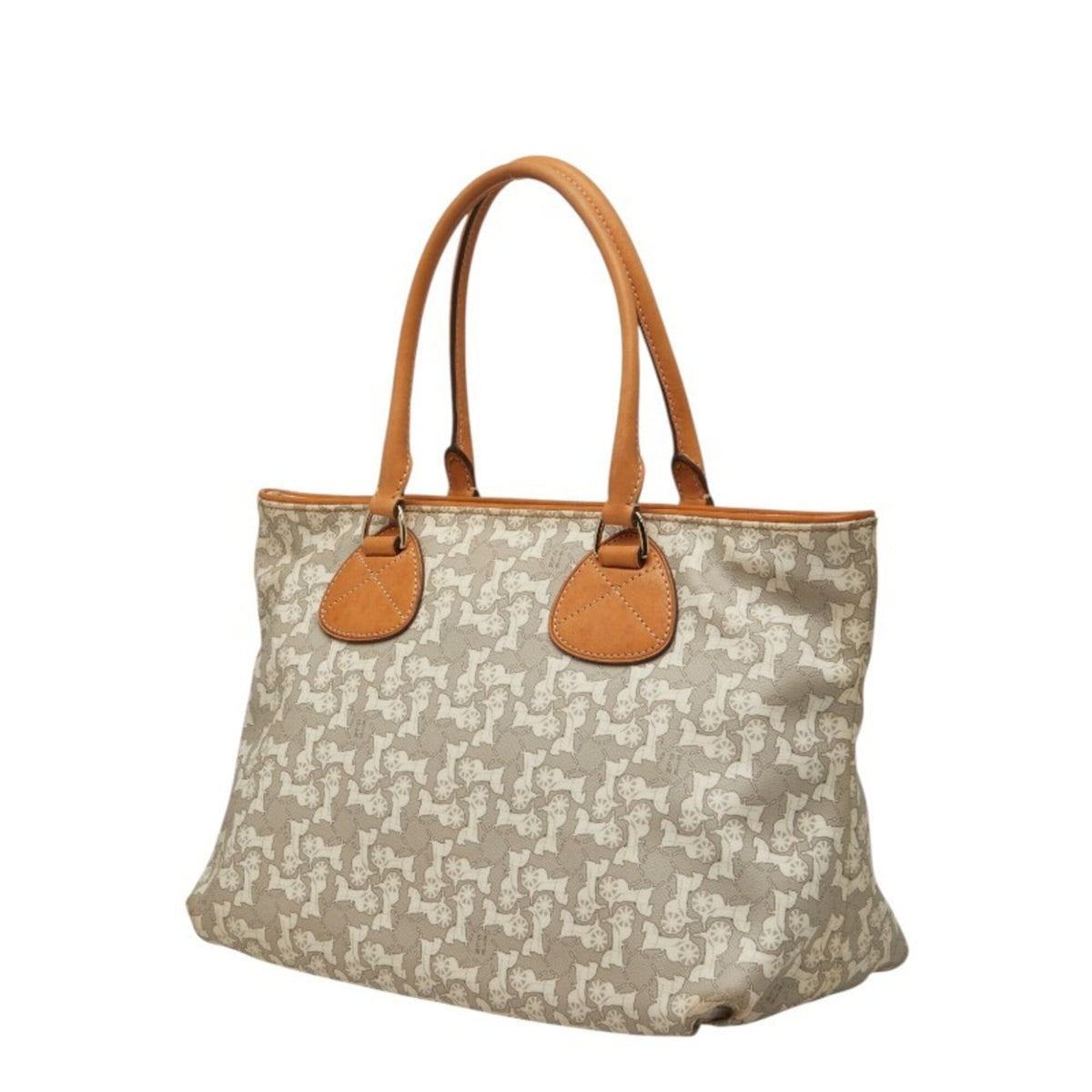 Celine Gray White Pvc Leather Handbag (Pre-Owned)