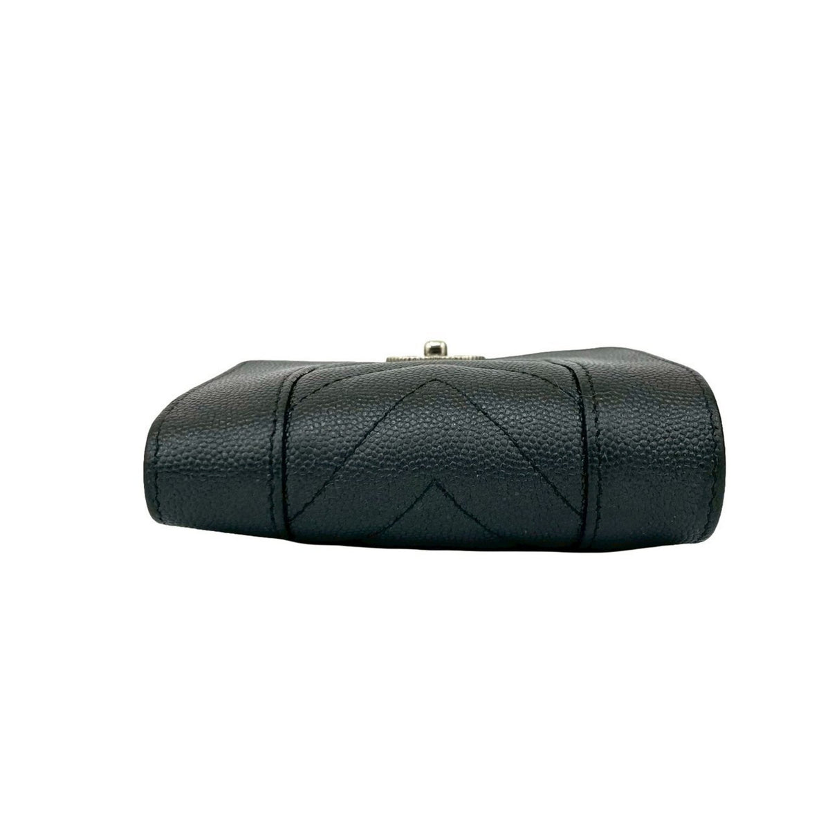 Chanel Black Grained Calfskin Wallet (Tri-Fold) (Pre-Owned)