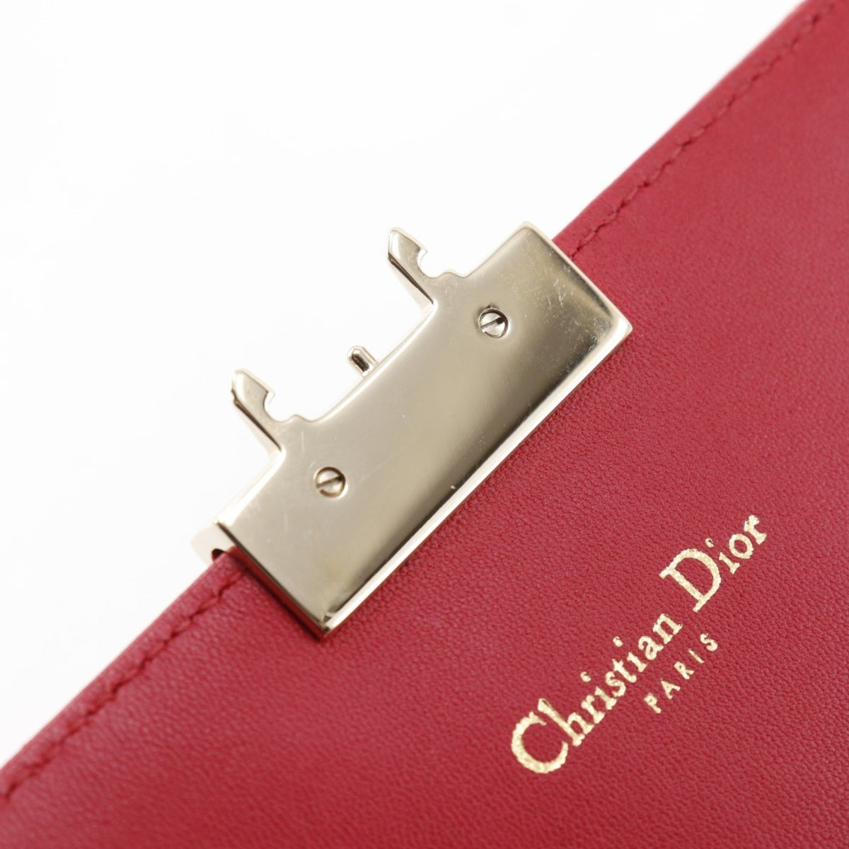 Christian Dior Pink Red Color Leather Shoulder Bag (Pre-Owned)