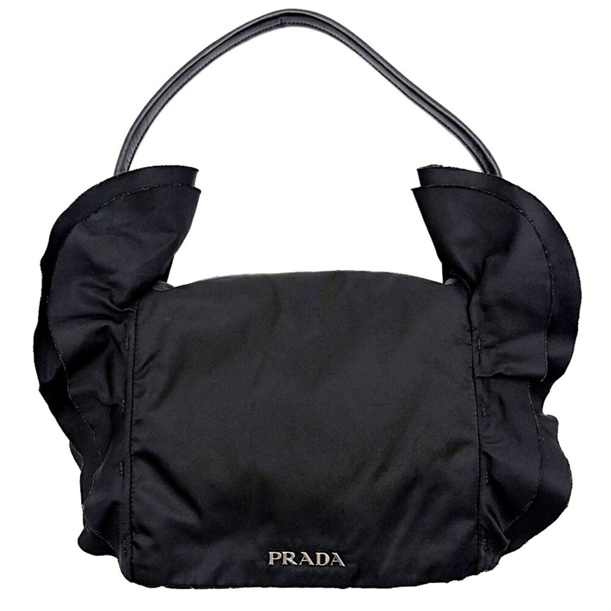 Prada Black Nylon Leather Shoulder Bag (Pre-Owned)