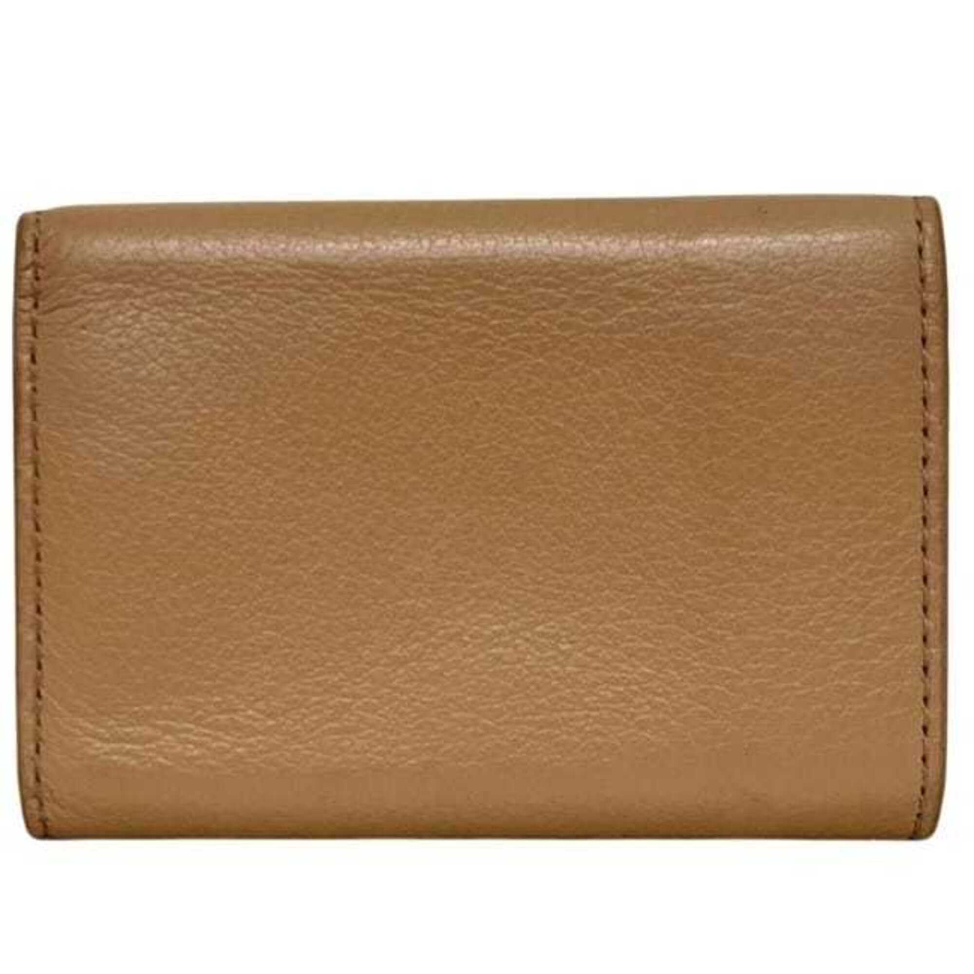 Balenciaga Beige Leather Wallet (Tri-Fold) (Pre-Owned)