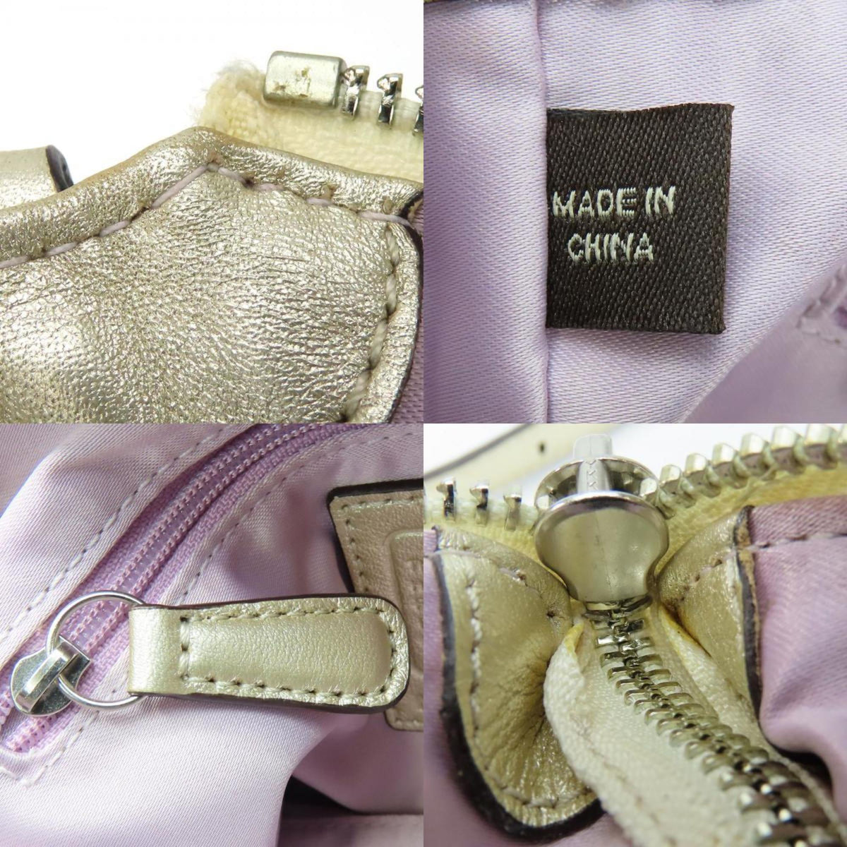 Coach Champagne Gold Leather Pochette Shoulder Bag (Pre-Owned)