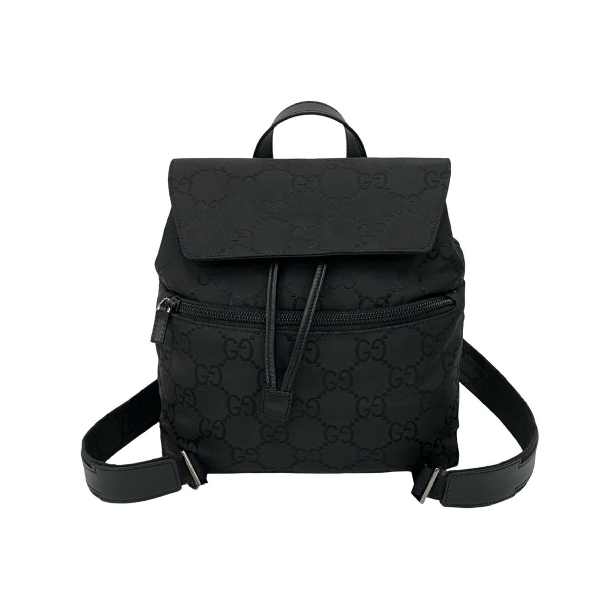 Gucci Black Nylon Leather Backpack (Pre-Owned)