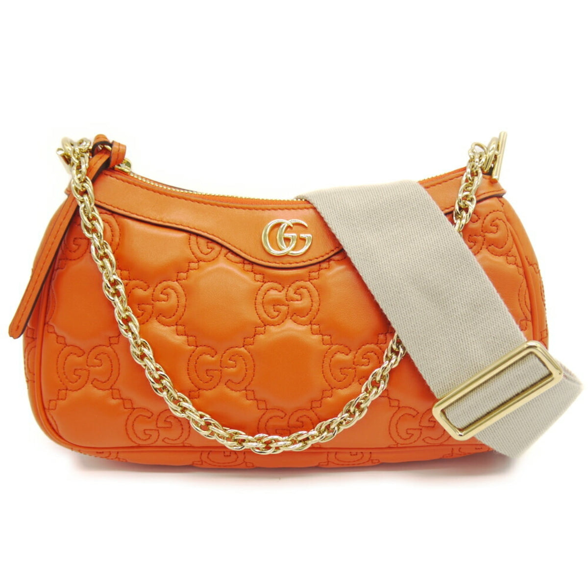 Gucci Orange Leather Handbag Shoulder Bag (Pre-Owned)