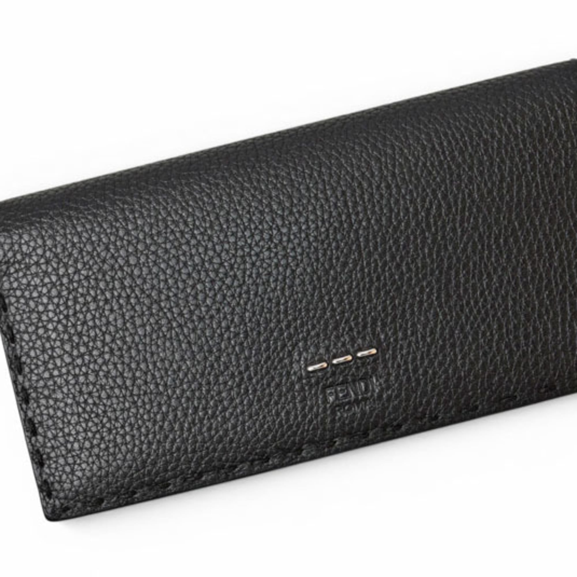 Fendi Selleria Black Leather Long Wallet (Bi-Fold) (Pre-Owned)