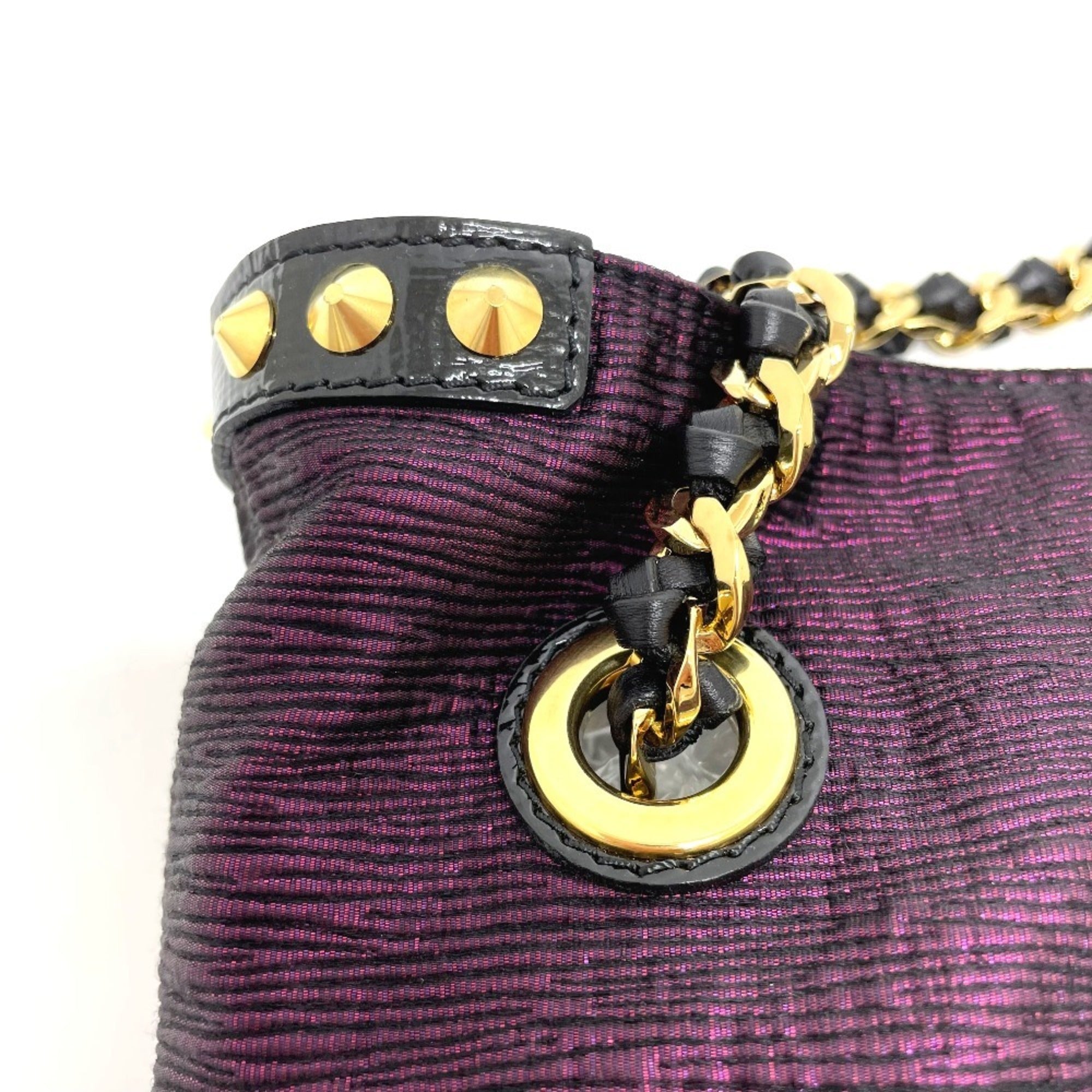 Louis Vuitton Black Purple Canvas Leather Handbag Tote Bag (Pre-Owned)