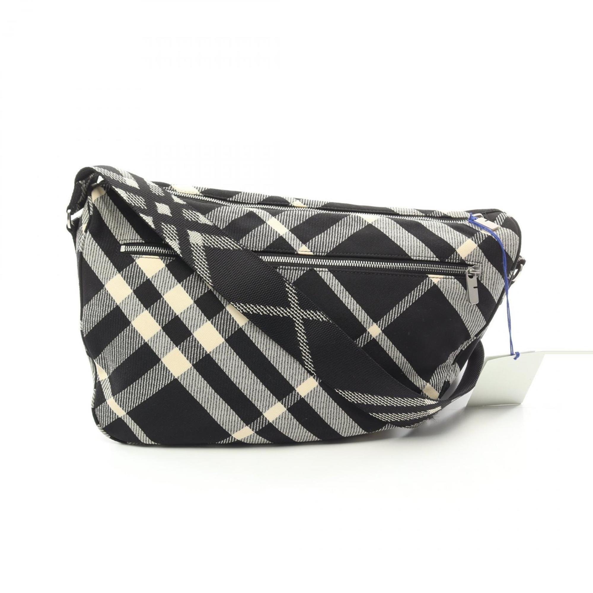 Burberry Black White Fabric Messenger Bag Shoulder Bag
